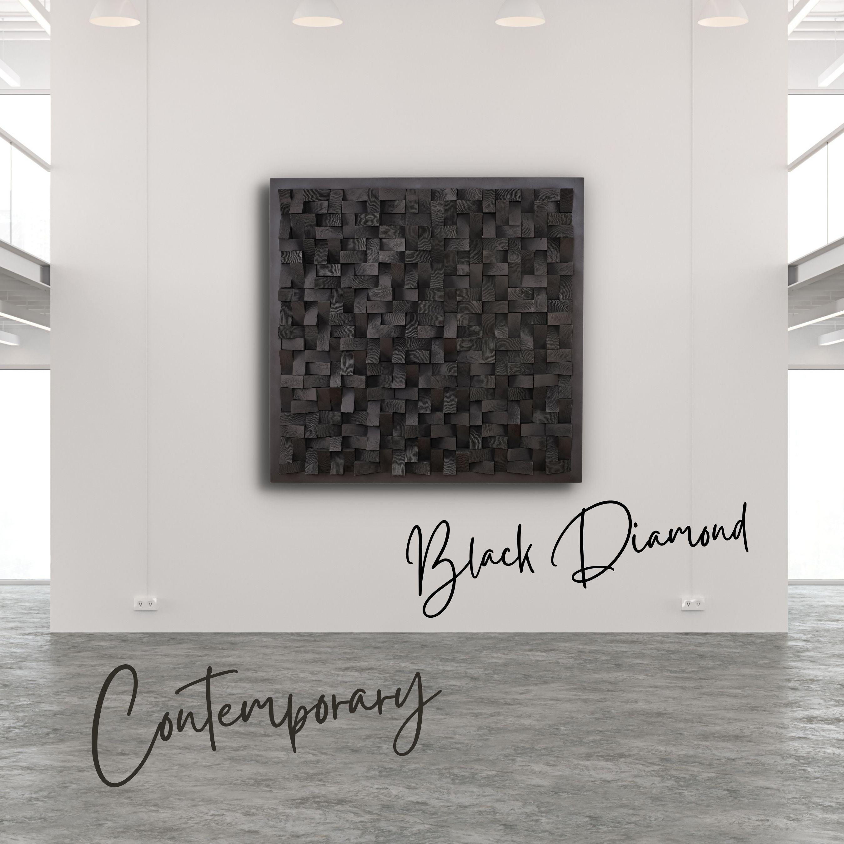 ・"Black Diamond Wall Sculpture"・Premium Wood Handmade Wall Sculpture - Limited Edition