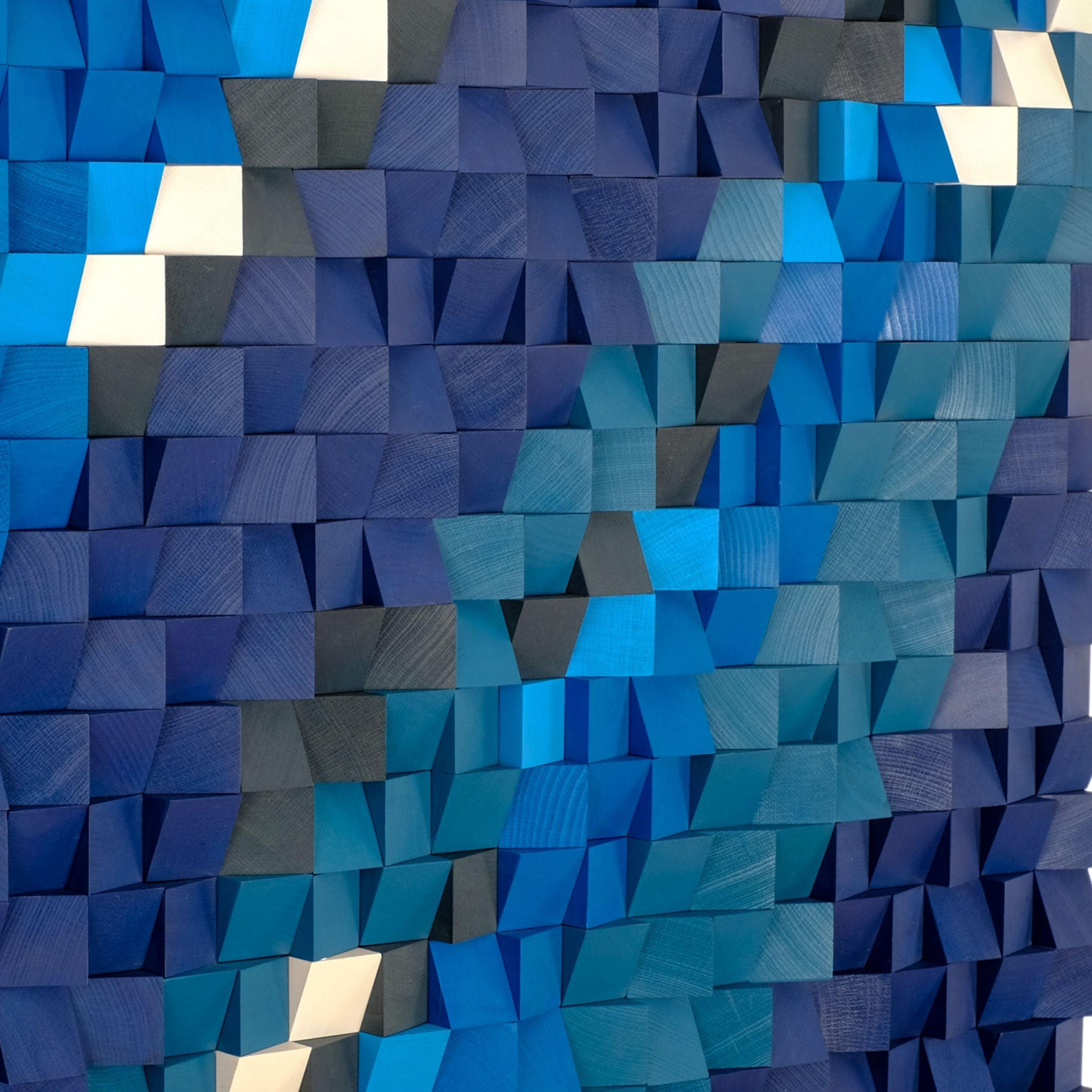 ・"Blue River"・Premium Wood Handmade Wall Sculpture - Limited Edition
