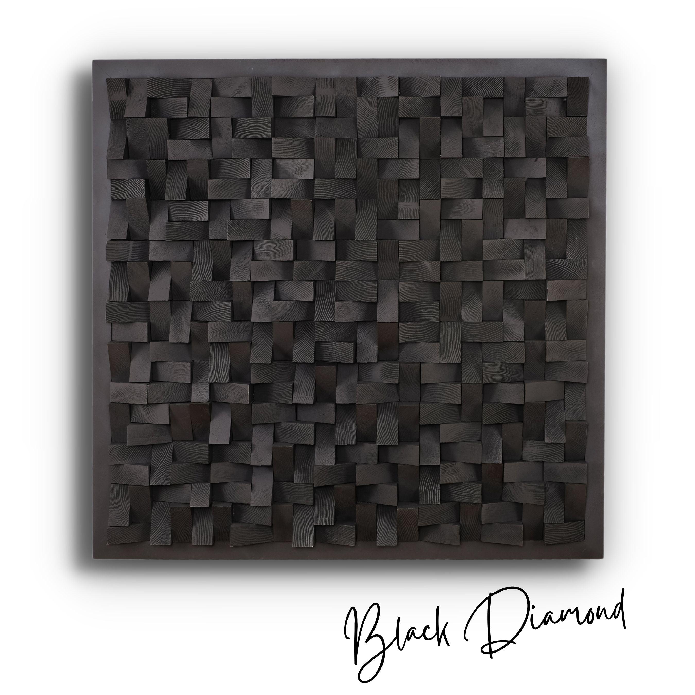 ・"Black Diamond Wall Sculpture"・Premium Wood Handmade Wall Sculpture - Limited Edition