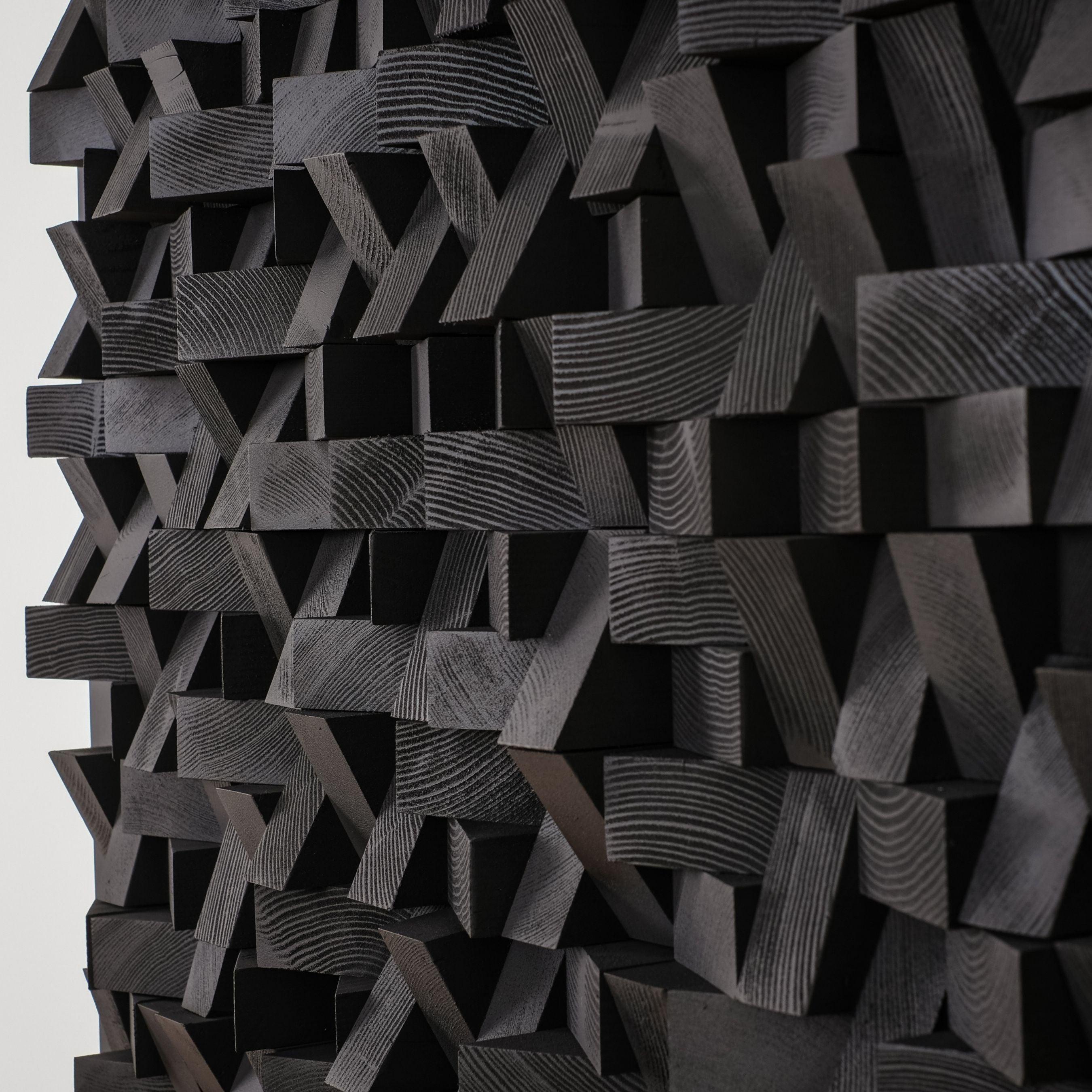 ・"Black Diamond Wall Sculpture"・Premium Wood Handmade Wall Sculpture - Limited Edition
