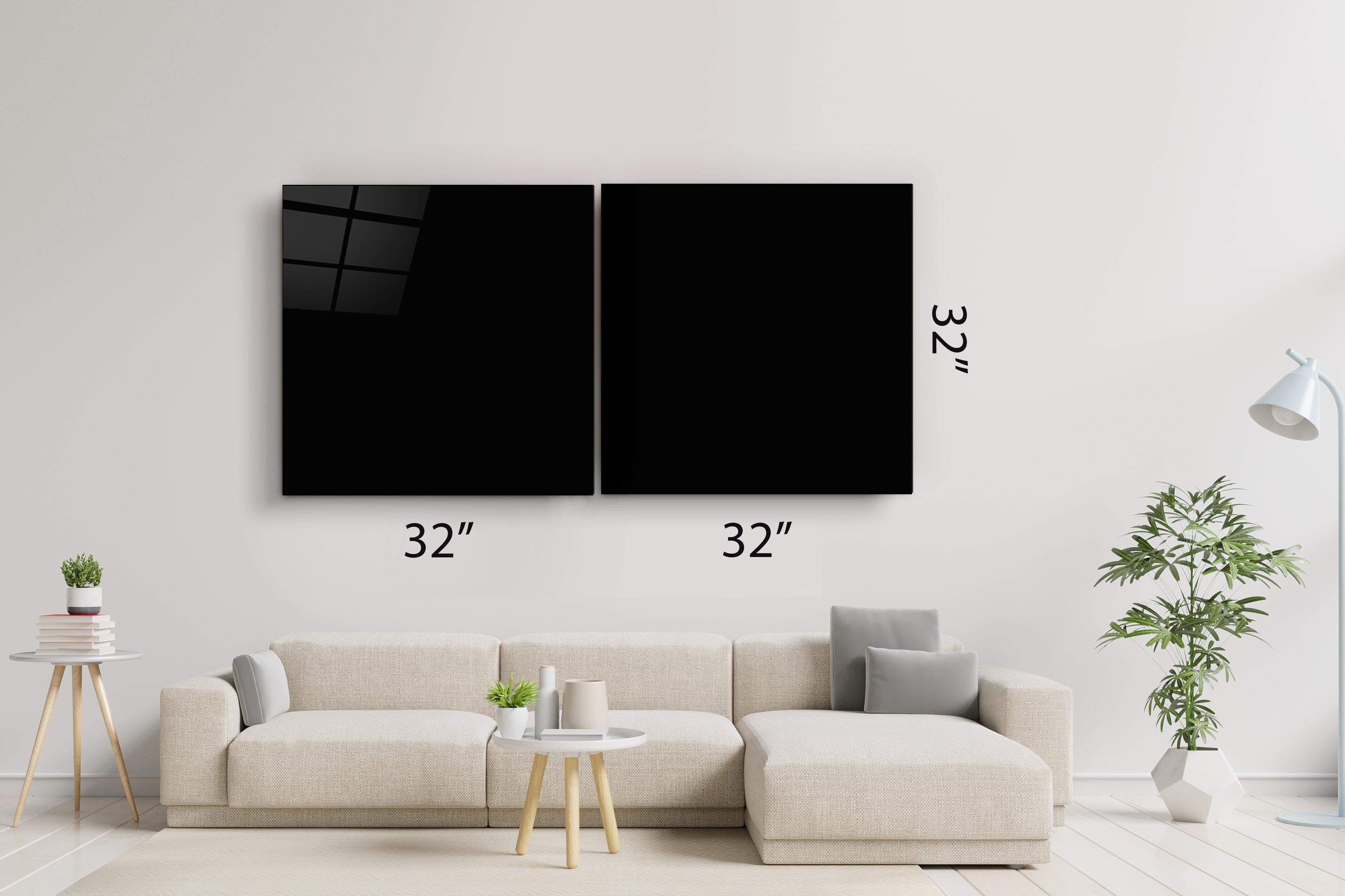 ・"Red Sunset - Duo"・Glass Wall Art