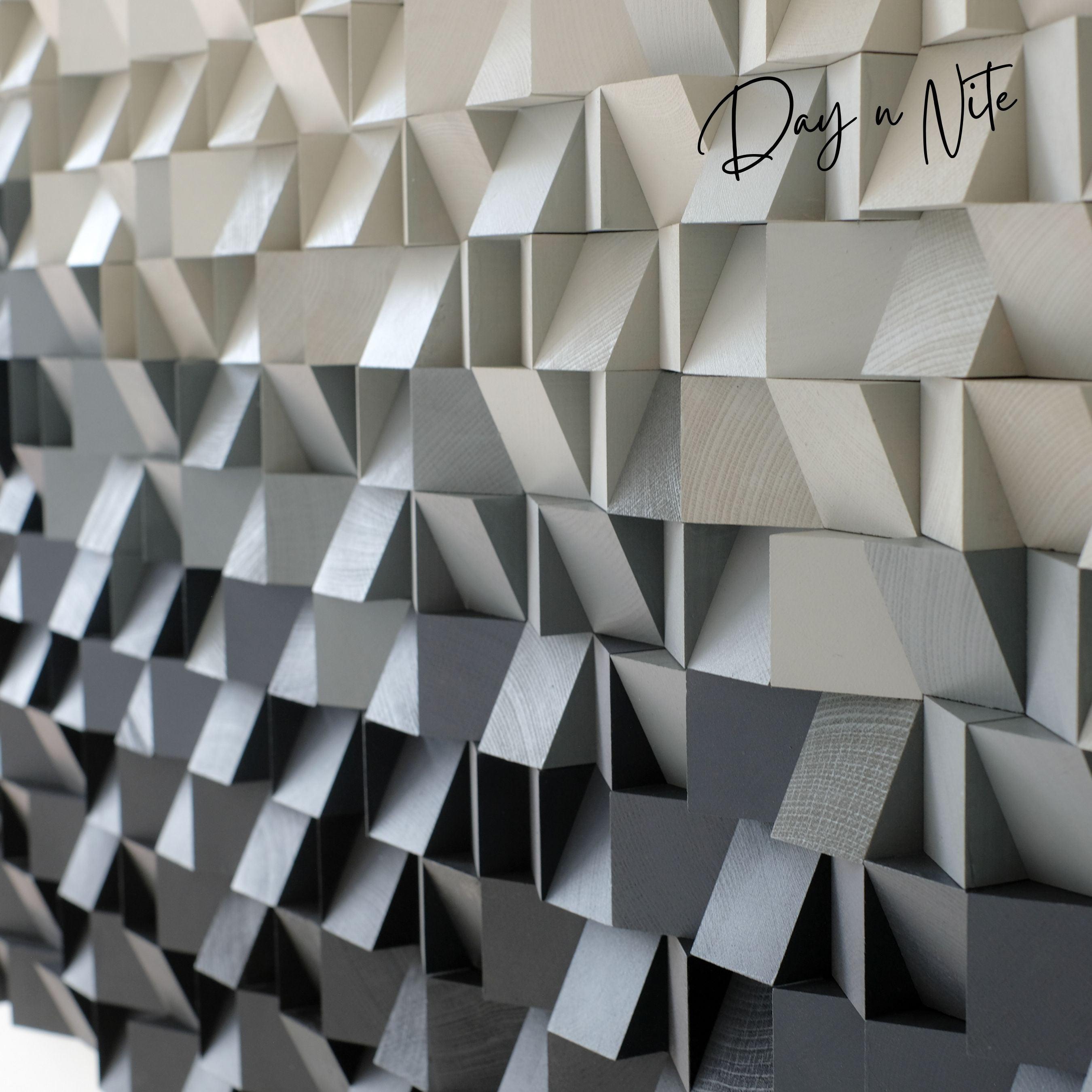 ・"Day n Nite"・Premium Wood Handmade Wall Sculpture - Limited Edition