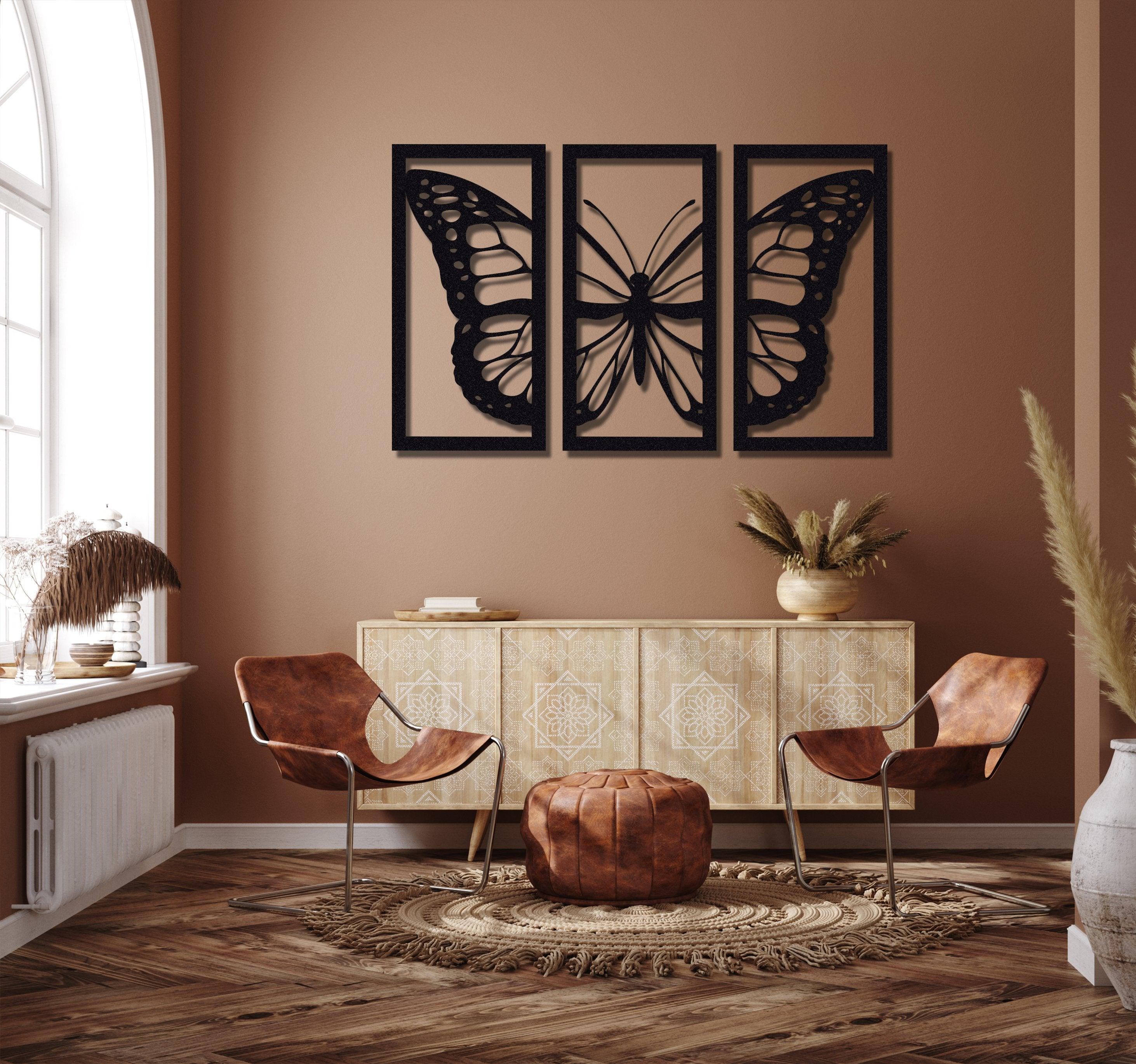 ・"Burtterfly Trio V2"・Premium Metal Wall Art - Limited Edition
