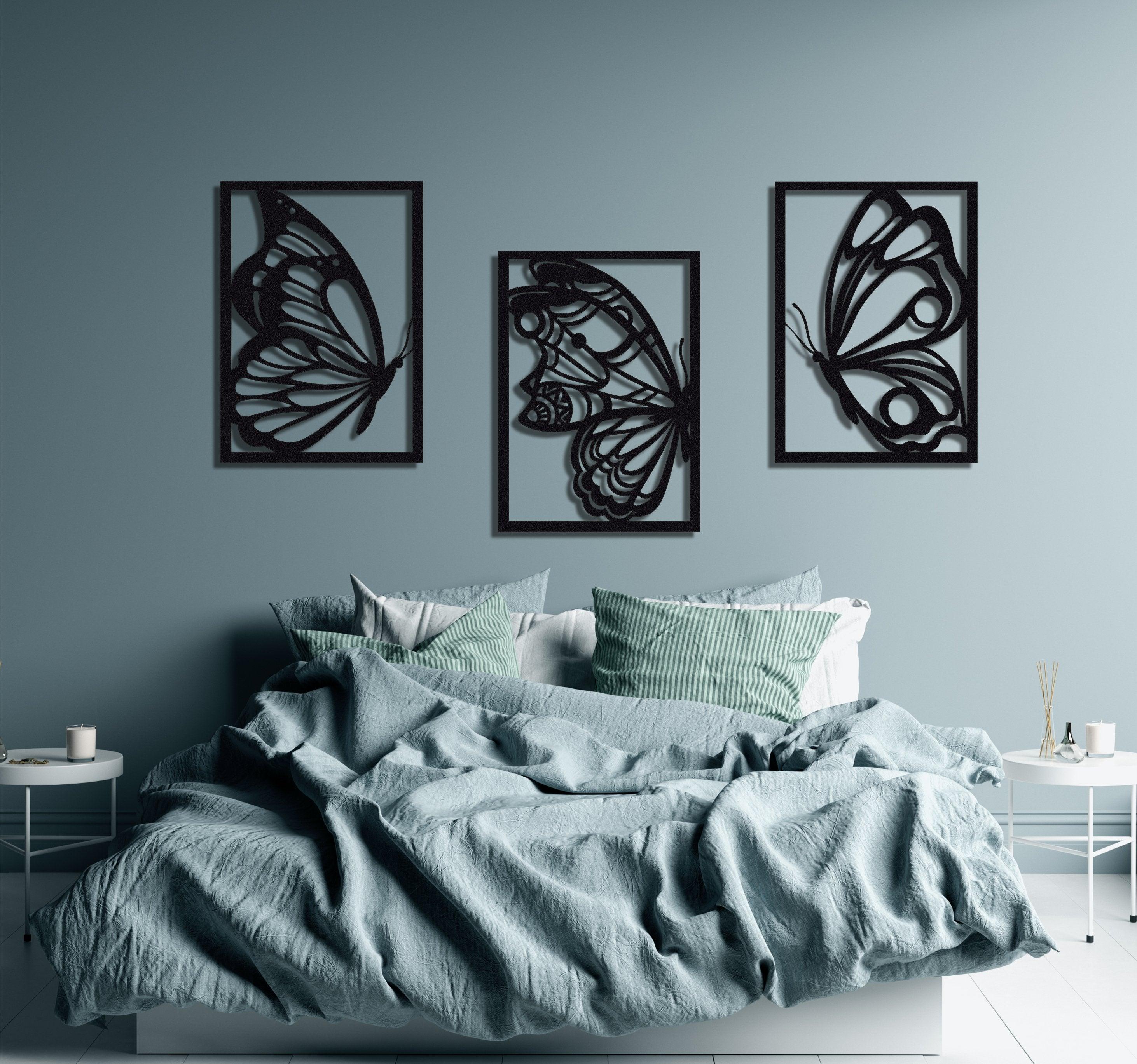 ・"Burtterfly Trio"・Premium Metal Wall Art - Limited Edition