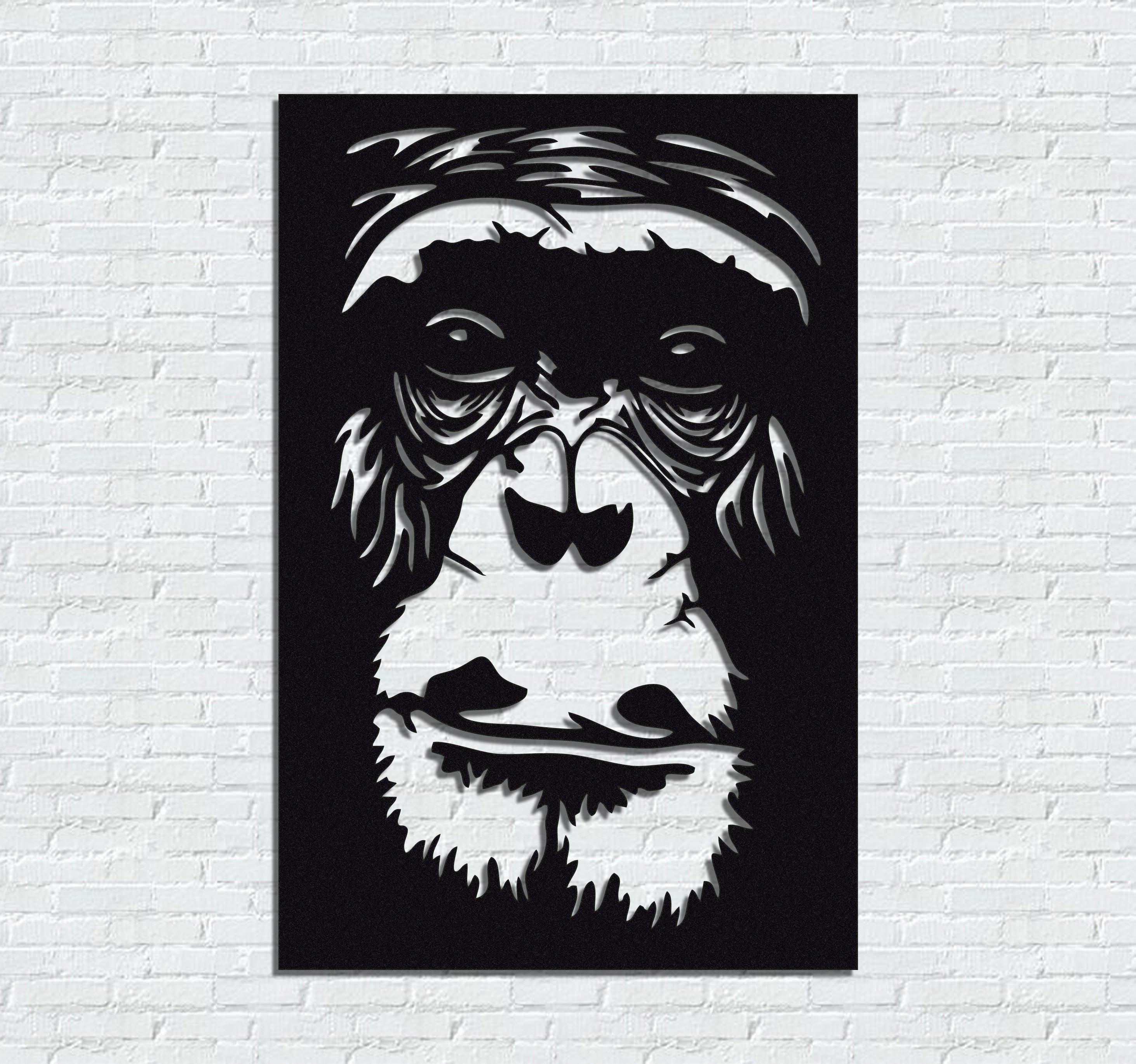 ・"Gorilla Face"・Premium Metal Wall Art - Limited Edition