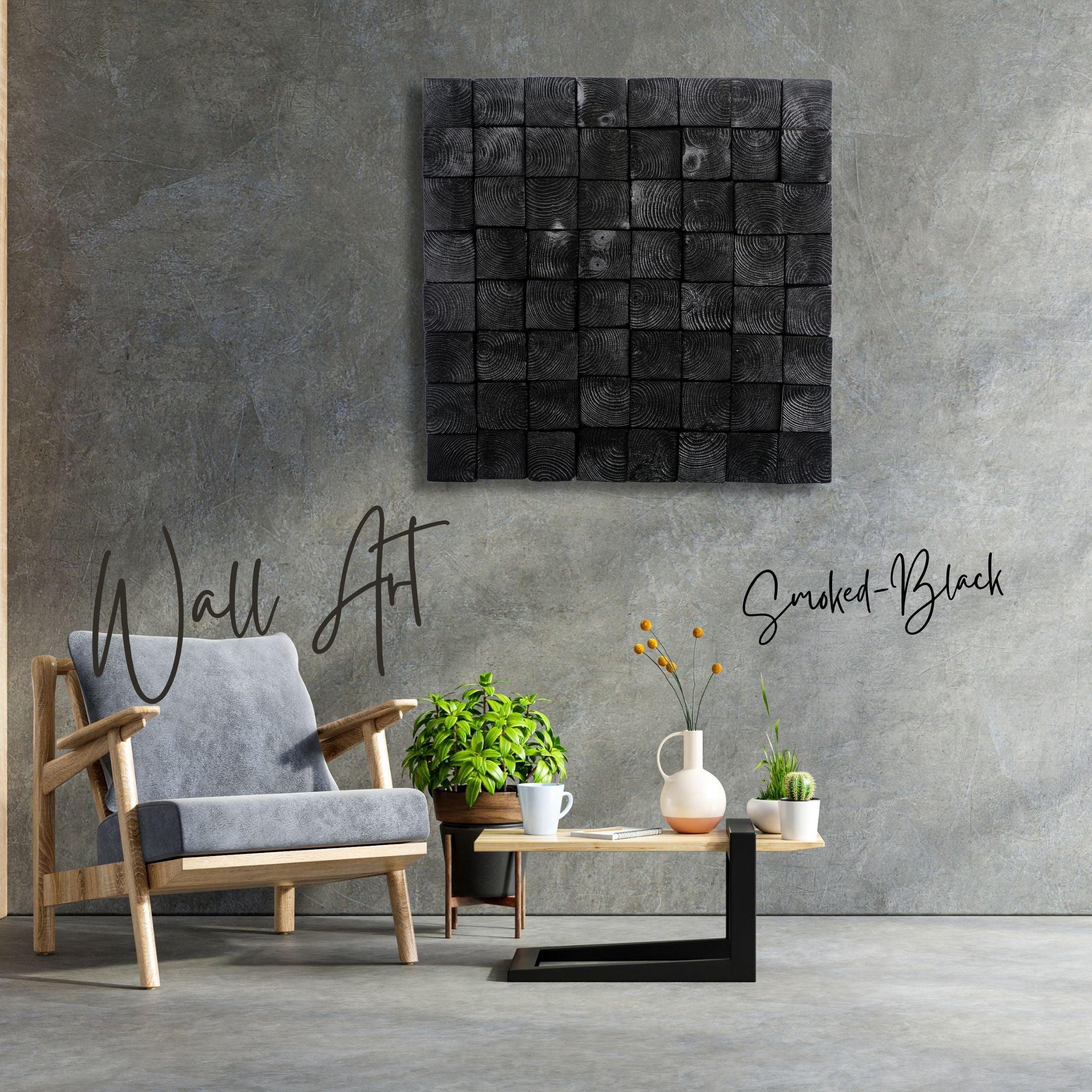Smoked Black Wall Sculpture | Premium Wood Handmade Wall Sculpture