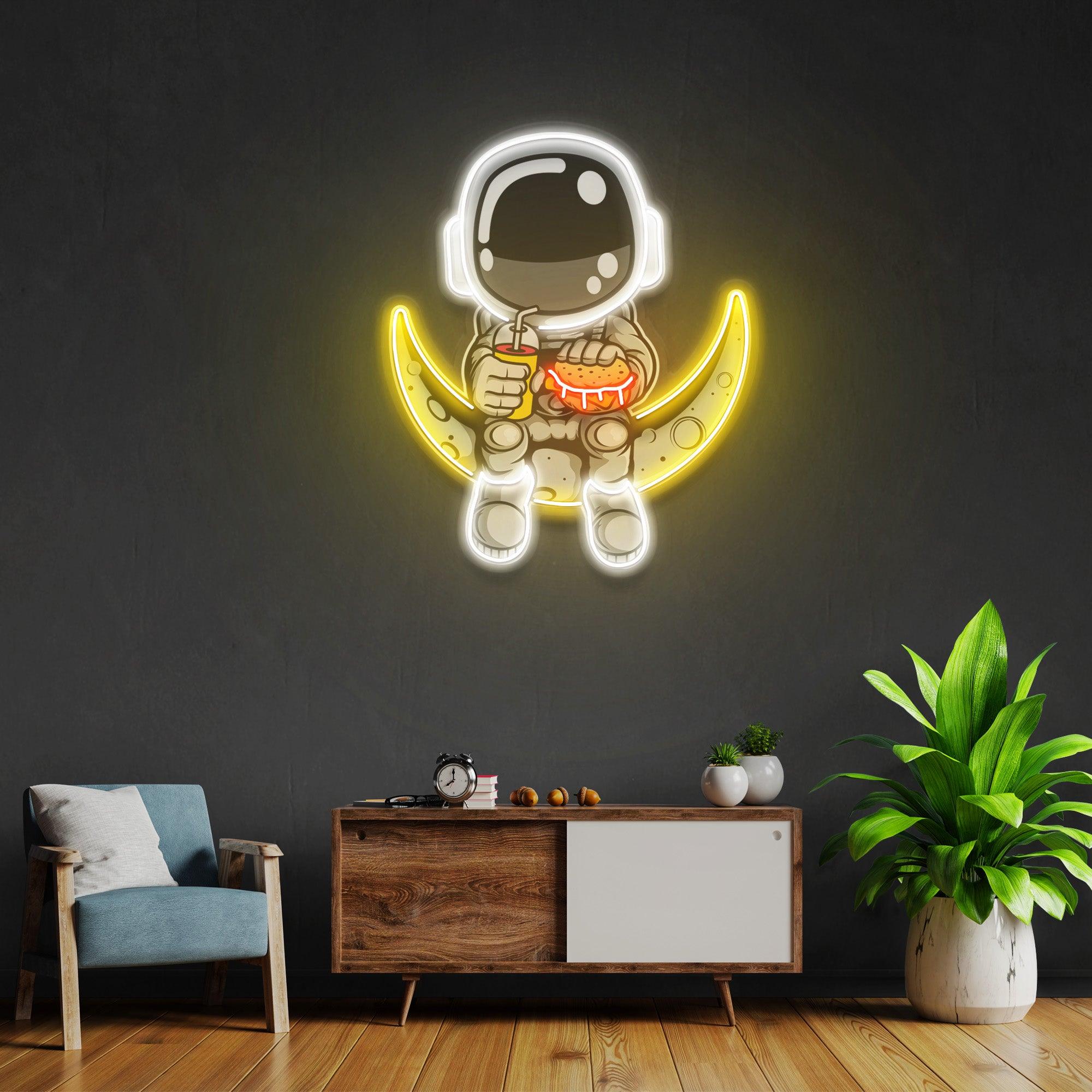 Astronaut Hamburger Led Neon Acrylic Artwork