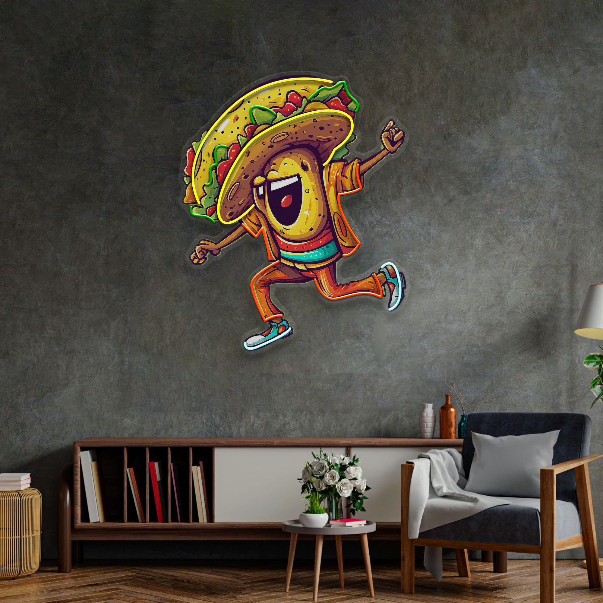 Taco Dancing LED Neon Sign Light Pop Art
