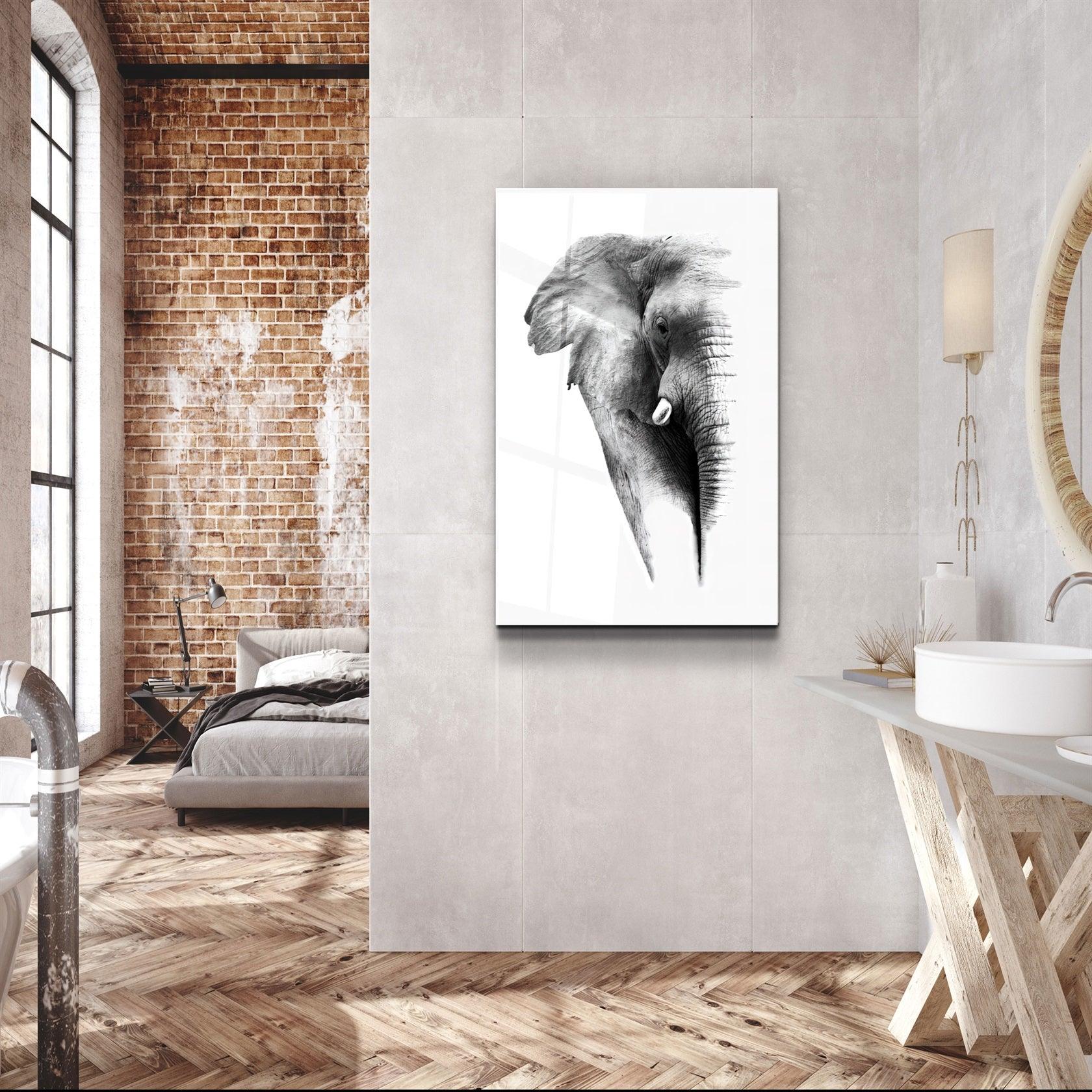 ・"Elephant V2"・Glass Wall Art