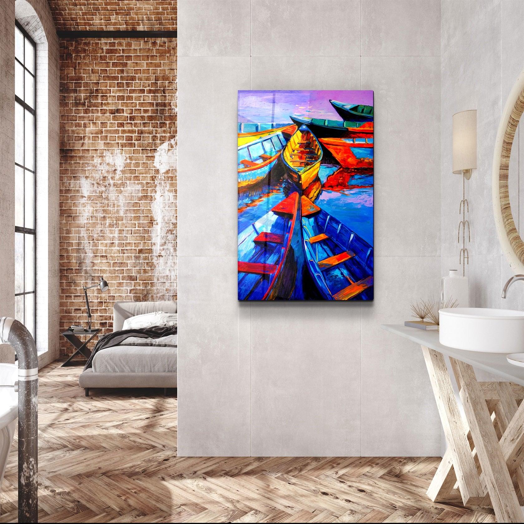 ・"Boats Meeting"・Glass Wall Art