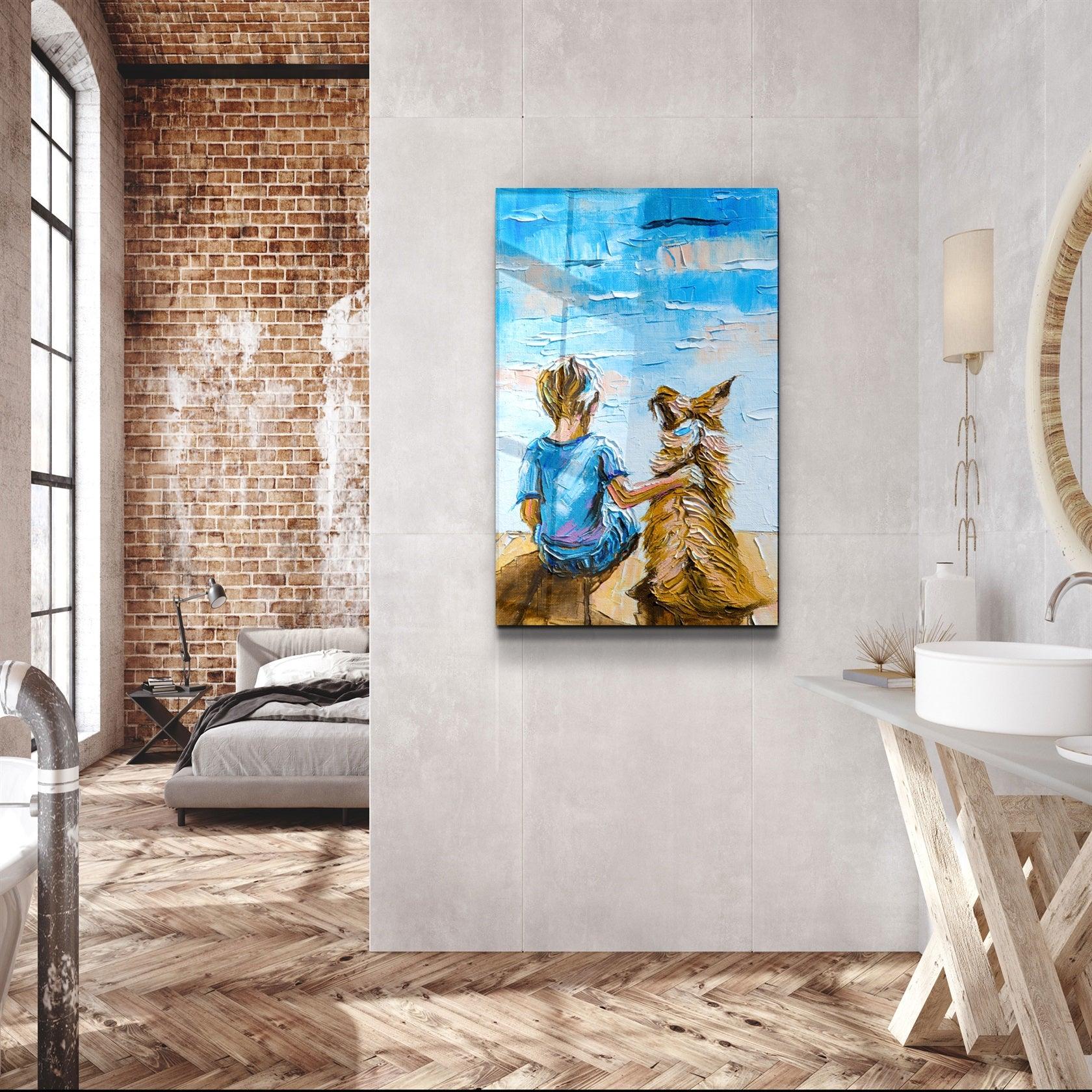 ・"Best Friends"・Glass Wall Art