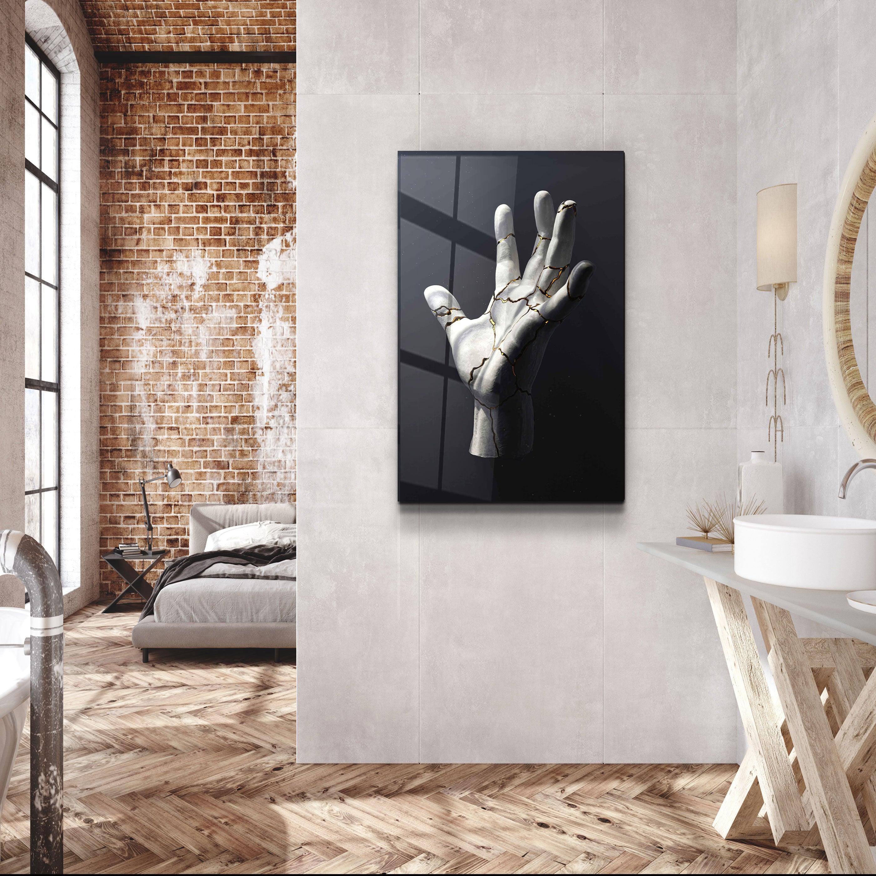 ・"Broken by Gold"・Designer's Collection Glass Wall Art - ArtDesigna Glass Printing Wall Art