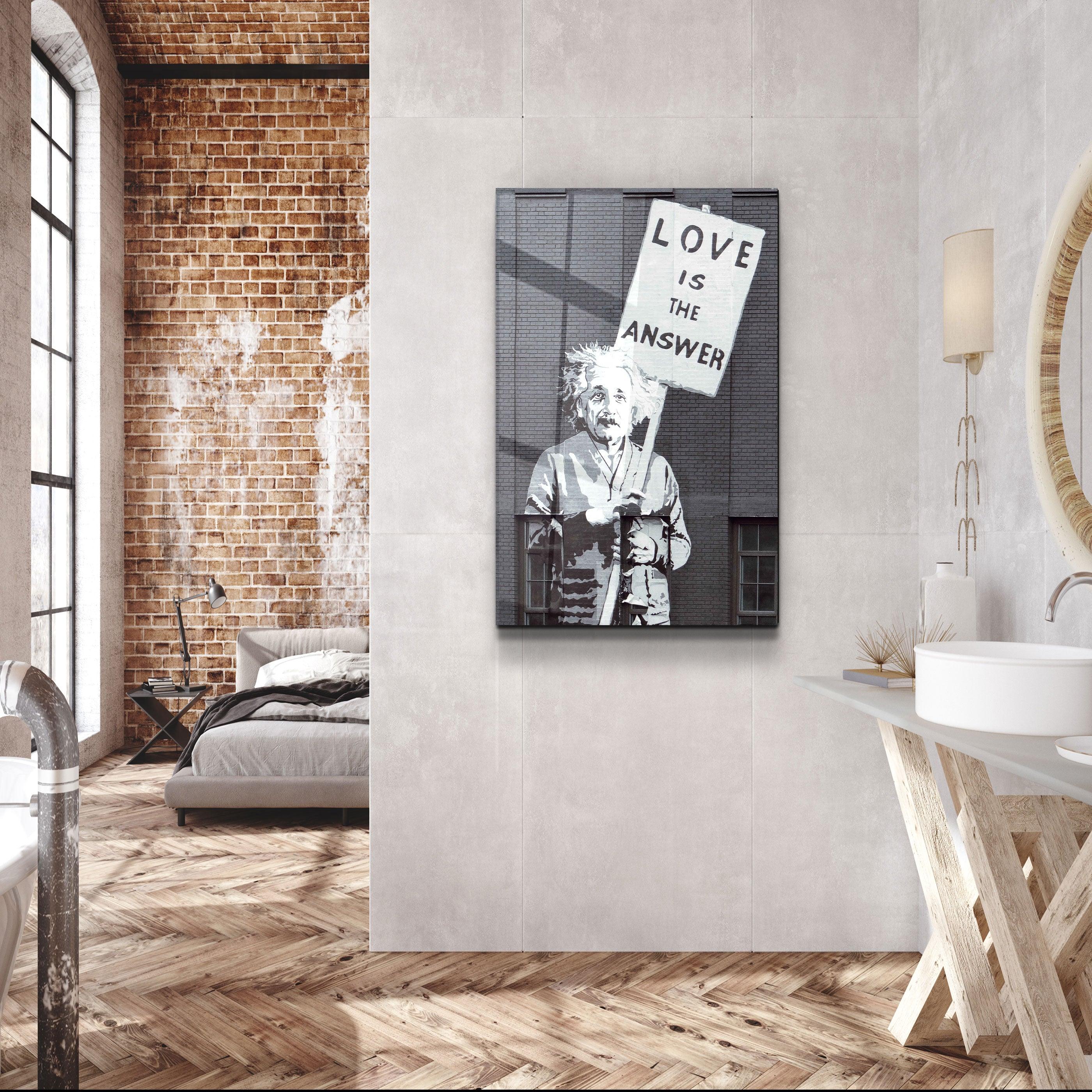 ・"Banksy - Love is the Answer V2"・Designer's Collection Glass Wall Art