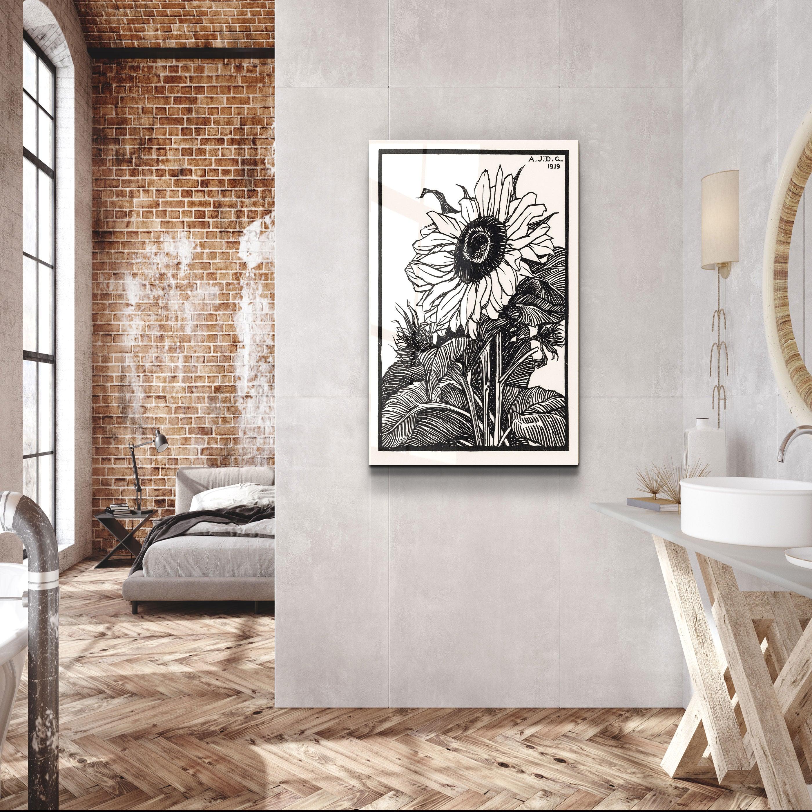 ・"Sunflower 1919 by Julie de Graag"・Gallery Print Collection Glass Wall Art