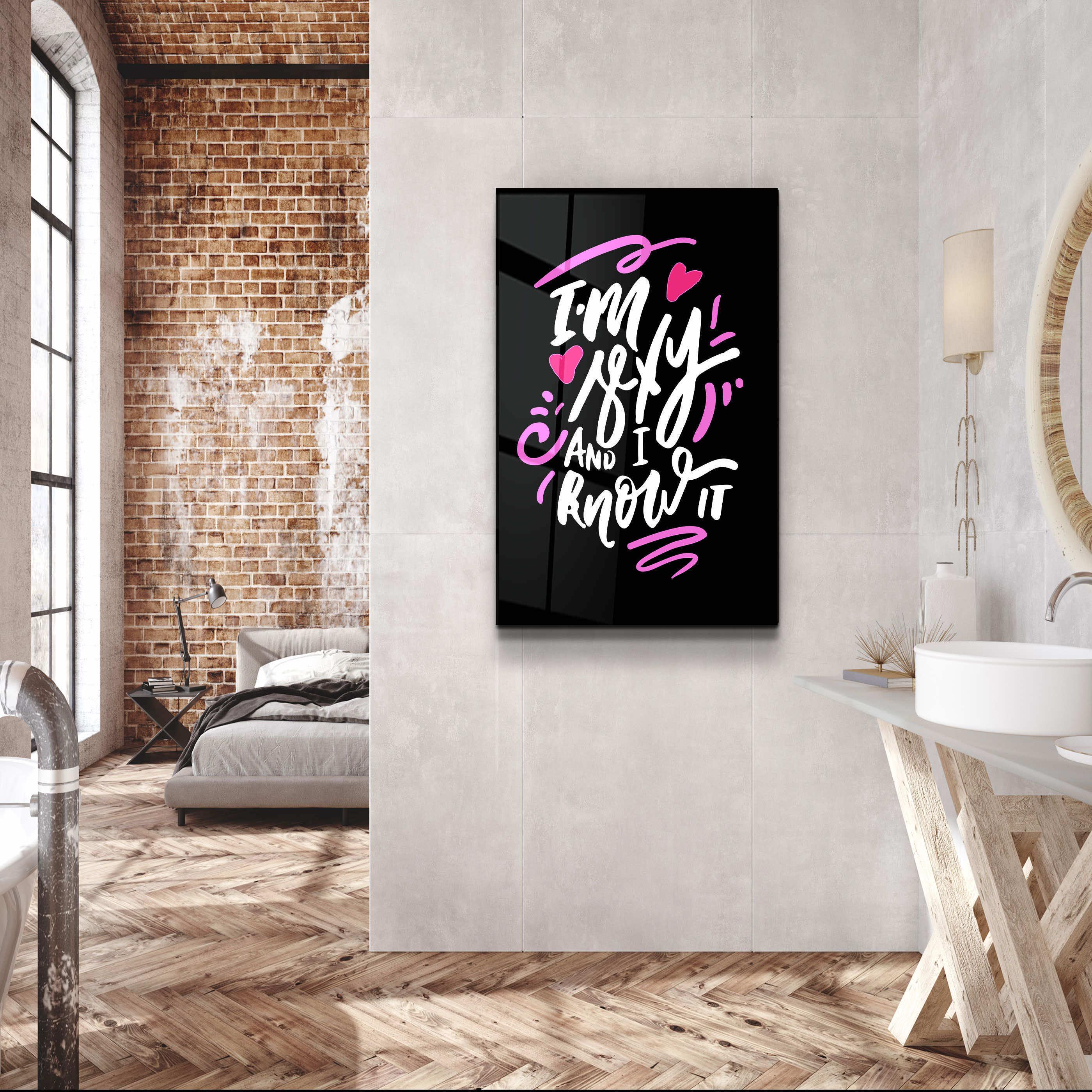 ・"I'm Sexy and I Know it - Black"・Motivational Glass Wall Art