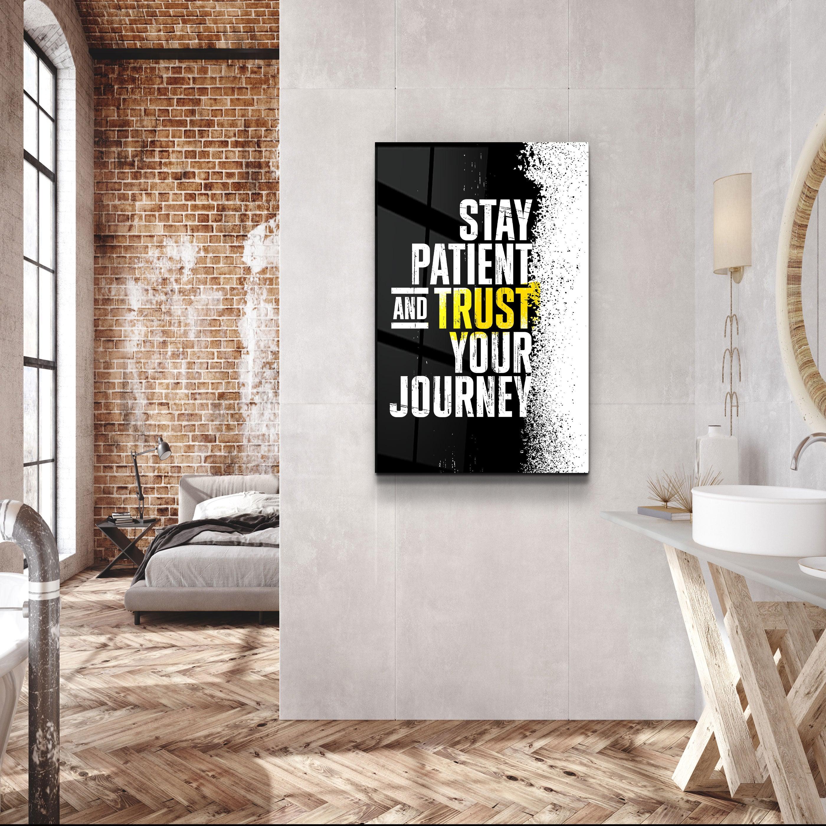 ・"Stay Patient"・Designer's Collection Glass Wall Art