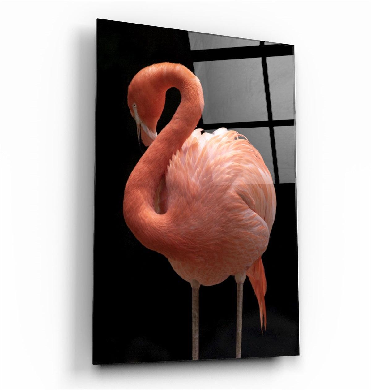 ・"Flamingo V2"・Glass Wall Art