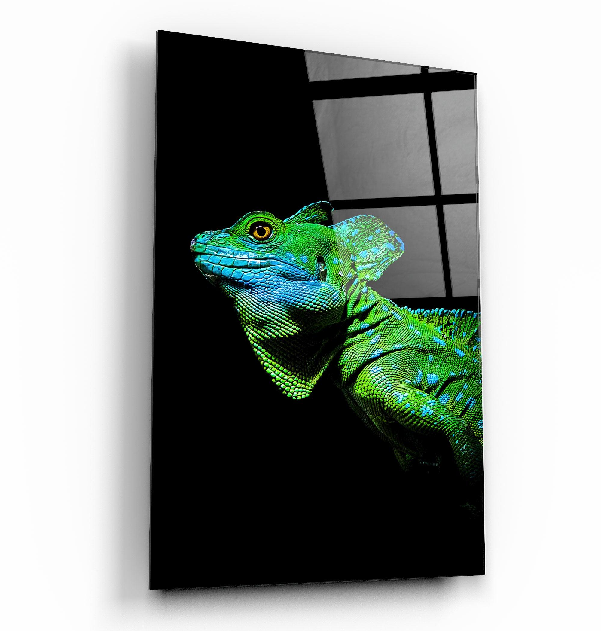 ・"Iguana Green"・Designer's Collection Glass Wall Art