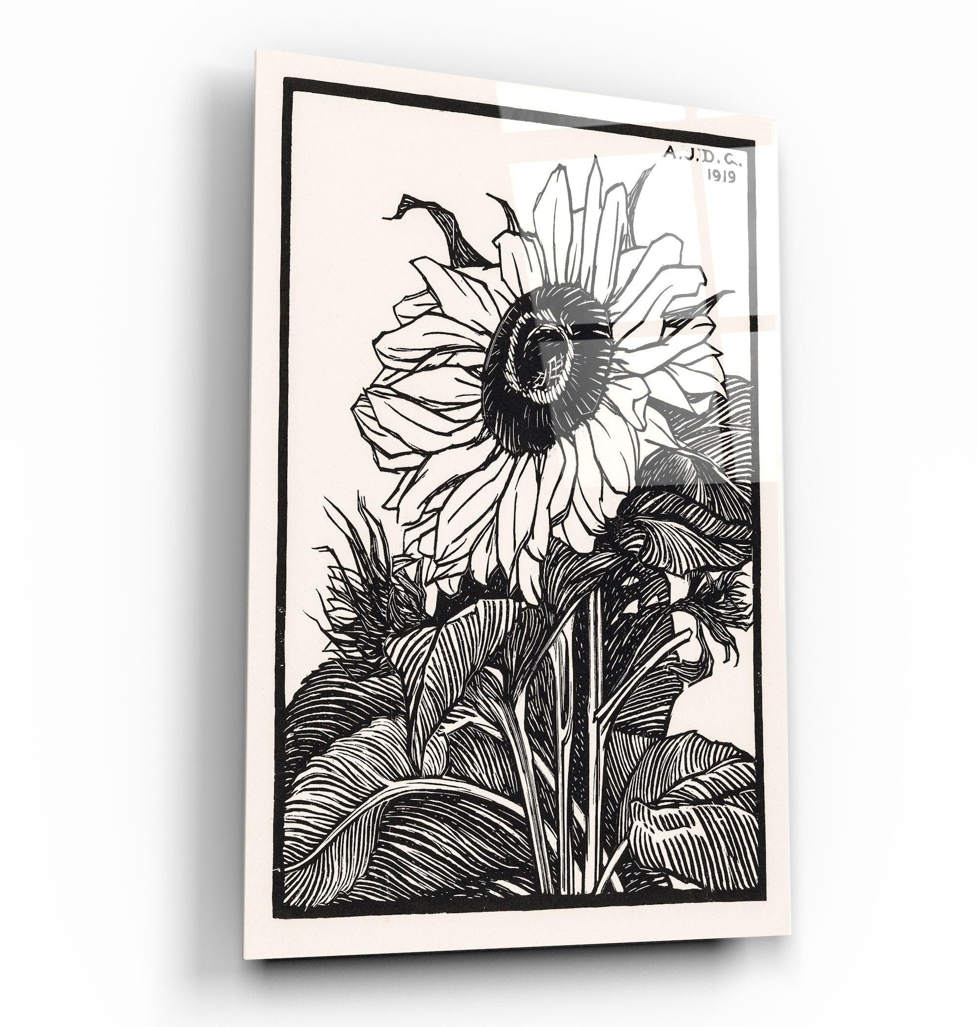 ・"Sunflower 1919 by Julie de Graag"・Gallery Print Collection Glass Wall Art