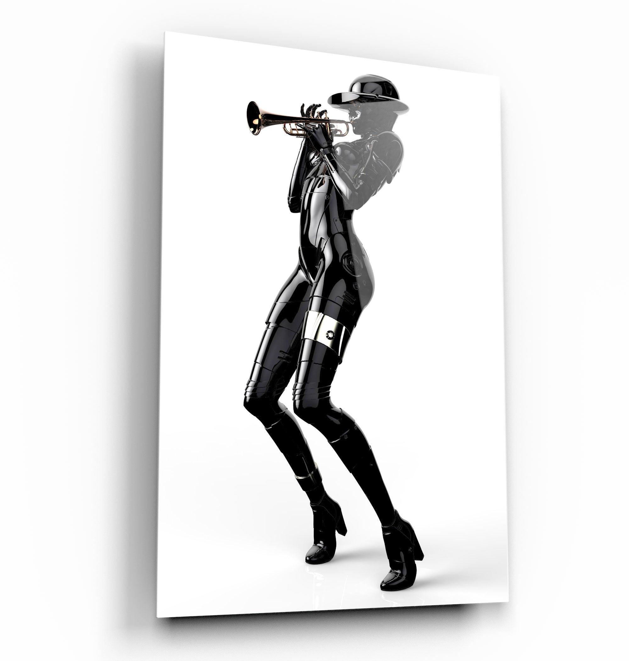・"RoboGirlz4"・Designer's Collection Glass Wall Art