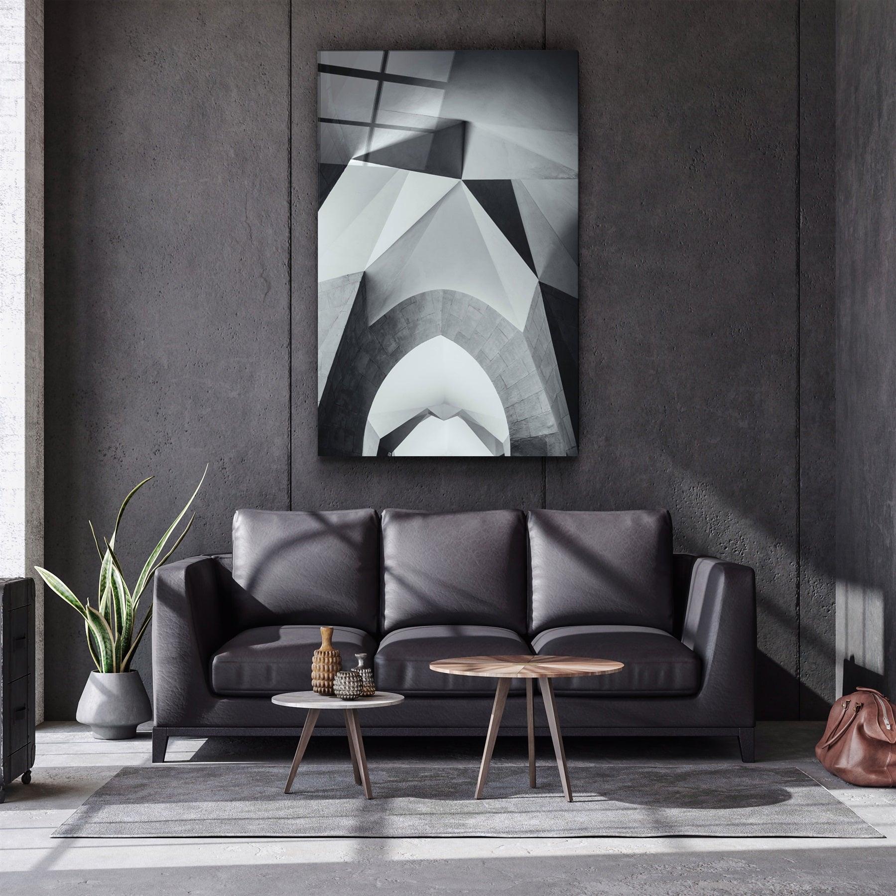 ・"Geometric Shapes"・Glass Wall Art