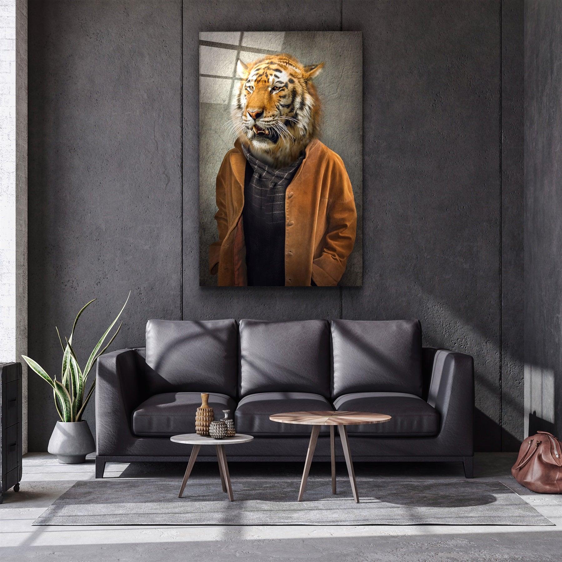 ・"Tiger Head"・Glass Wall Art