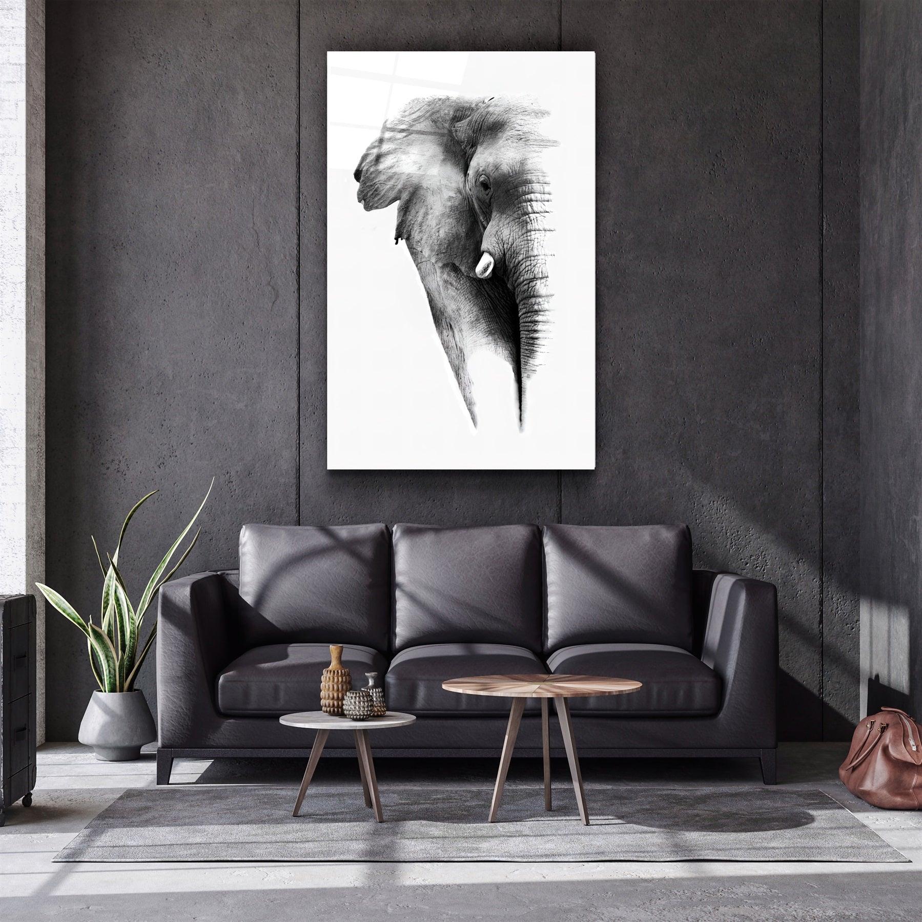 ・"Elephant V2"・Glass Wall Art