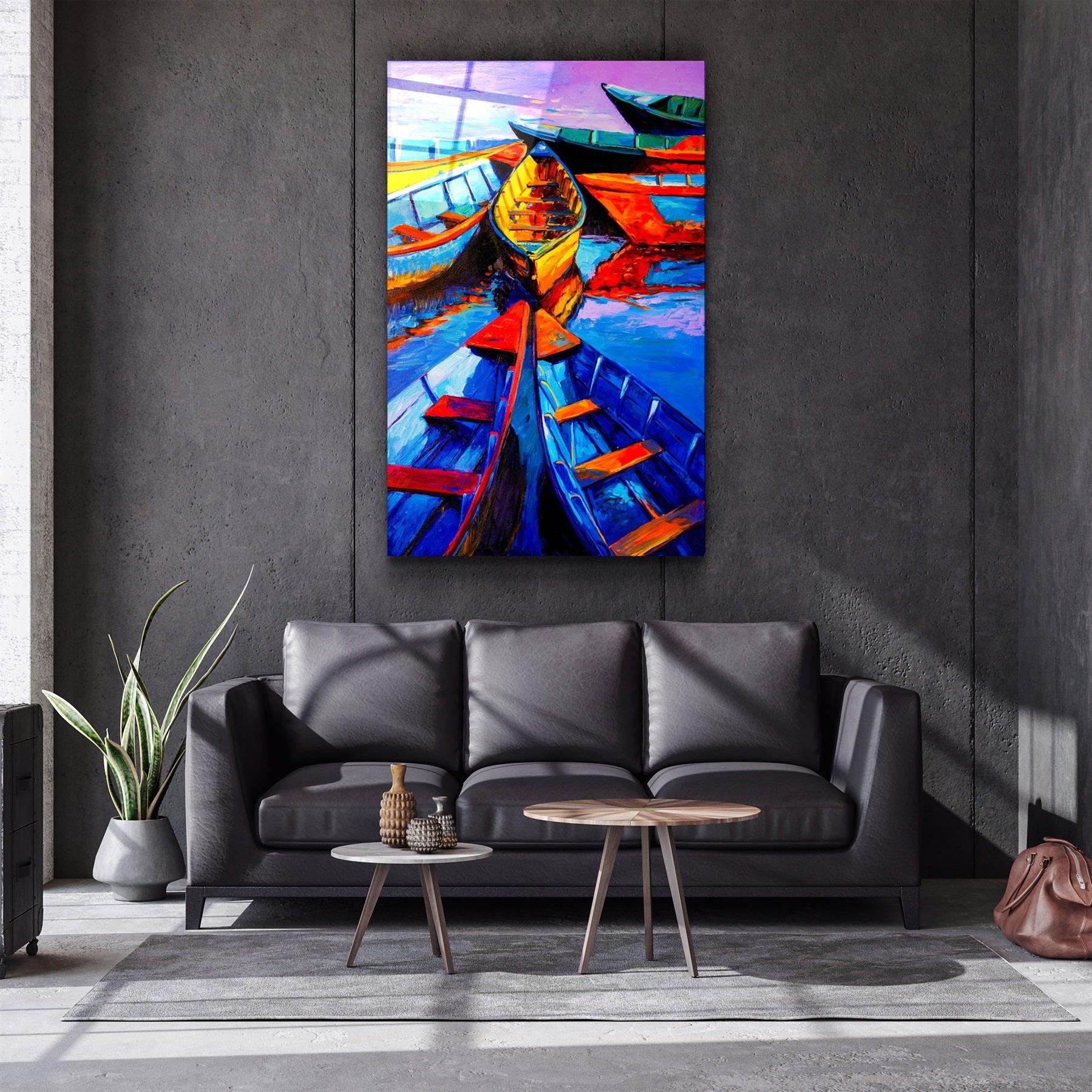 ・"Boats Meeting"・Glass Wall Art