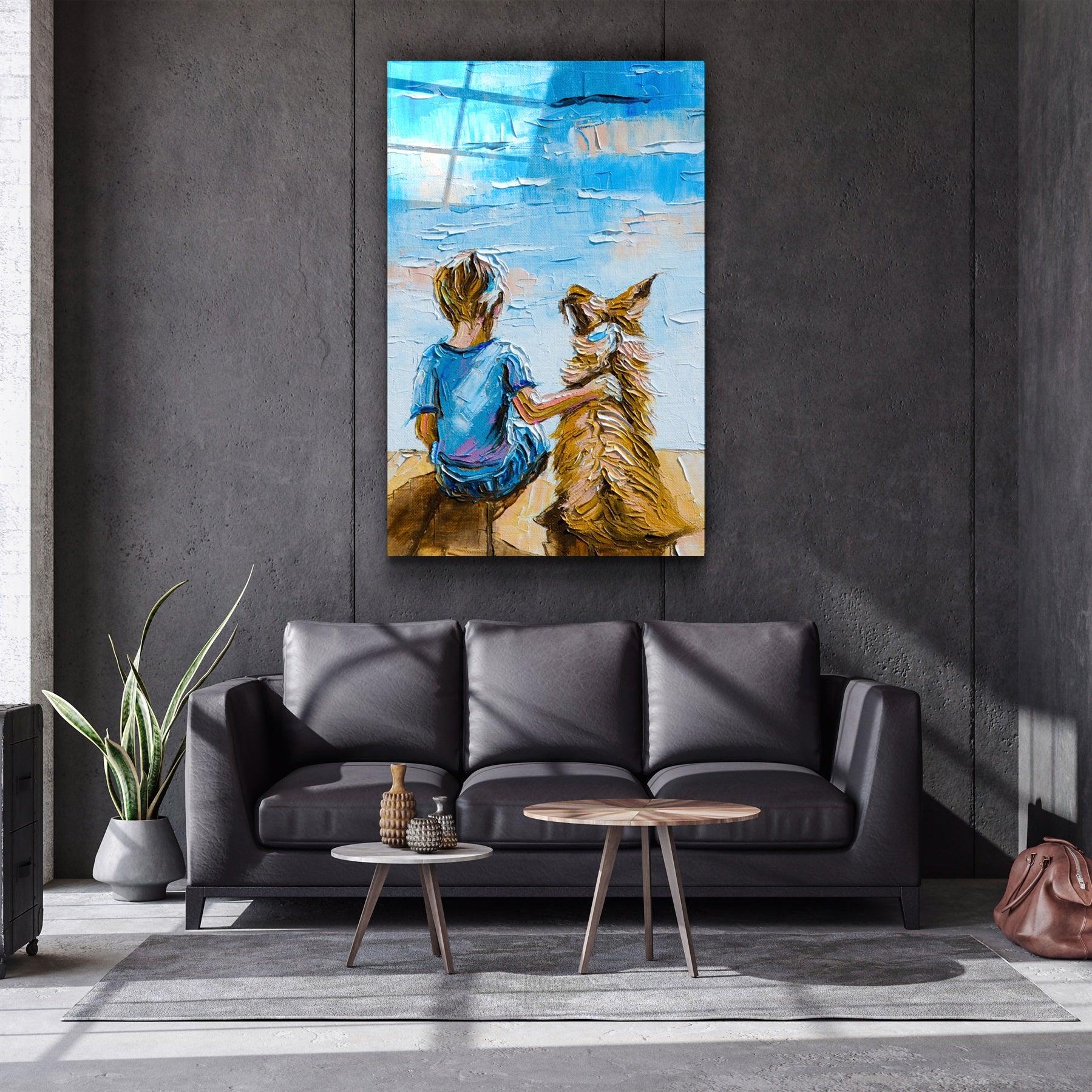 ・"Best Friends"・Glass Wall Art