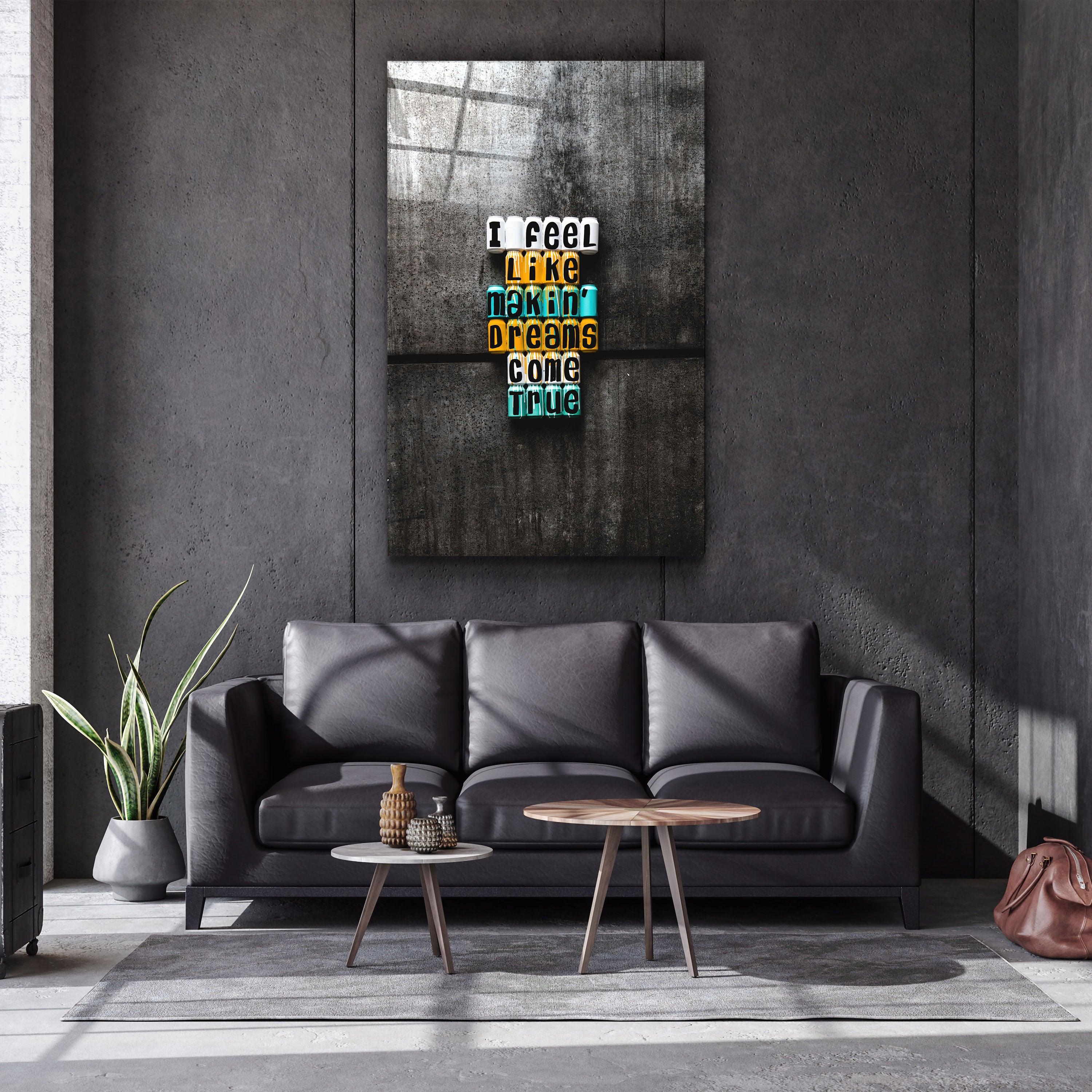 ・"I Feel Like"・Designer's Collection Glass Wall Art