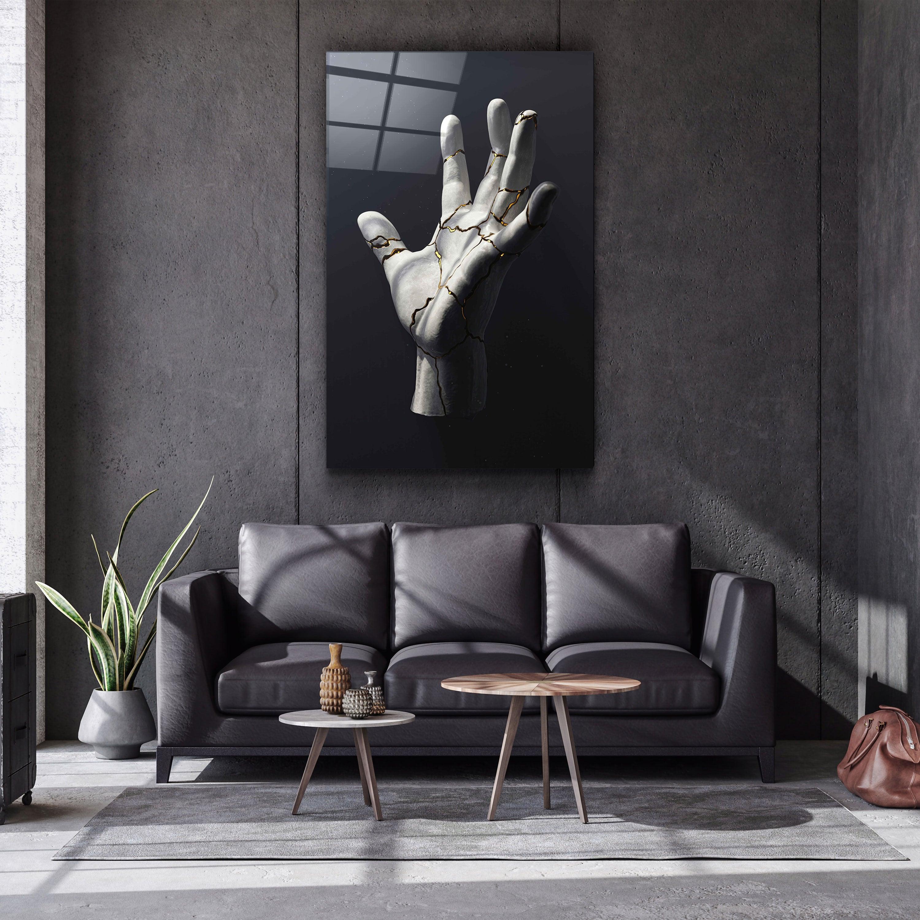 ・"Broken by Gold"・Designer's Collection Glass Wall Art - ArtDesigna Glass Printing Wall Art