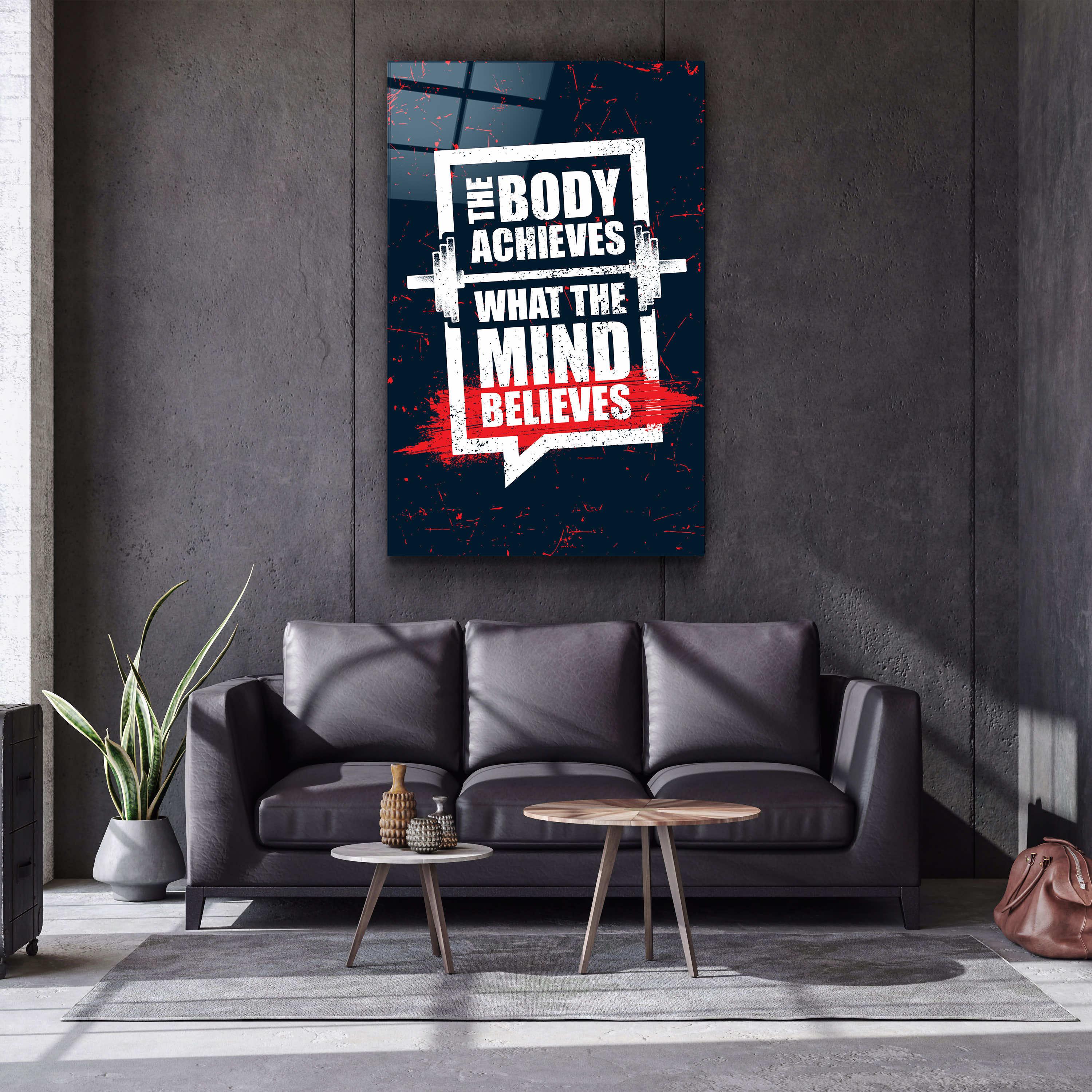 ・"Body and Mind"・Motivational Glass Wall Art