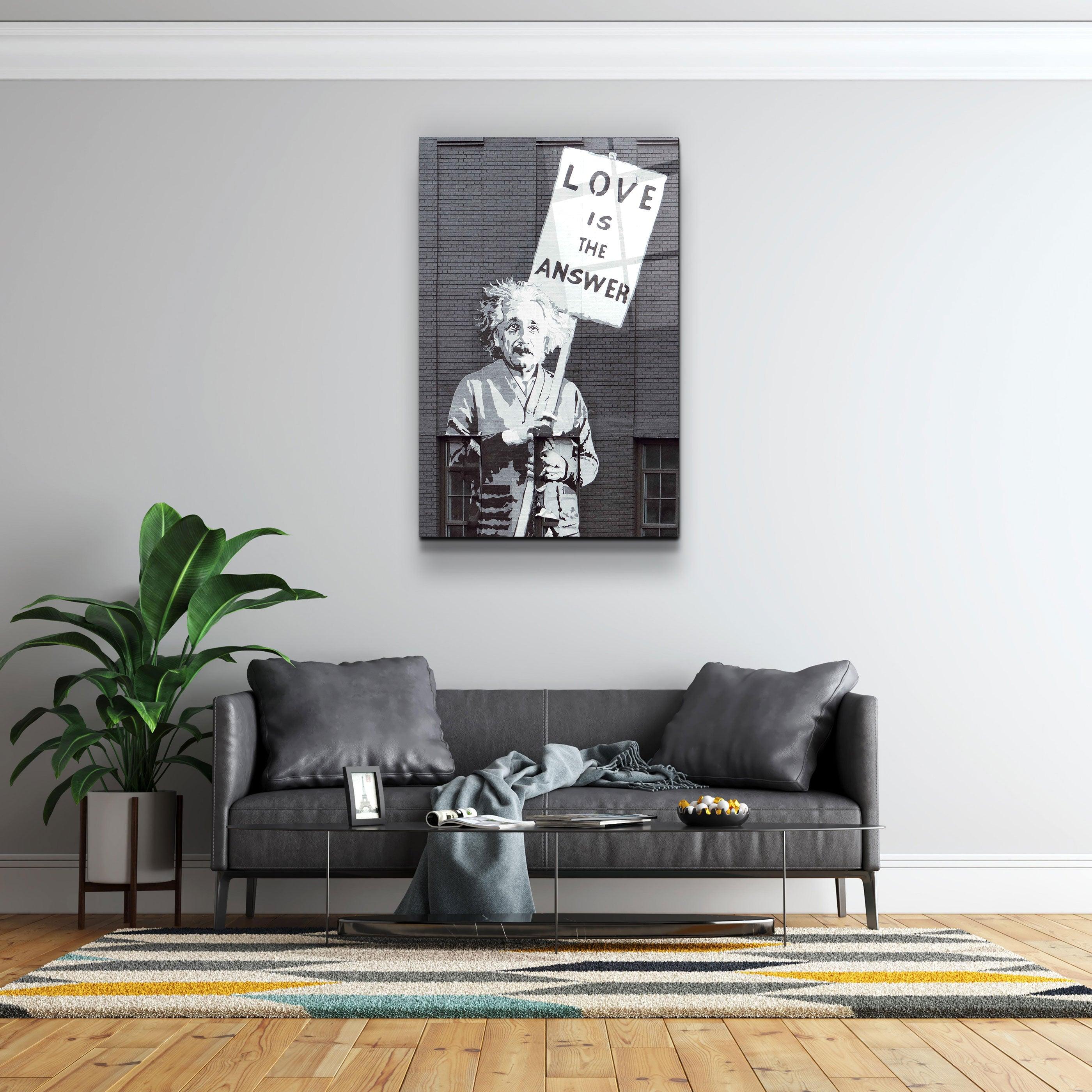 ・"Banksy - Love is the Answer V2"・Designer's Collection Glass Wall Art