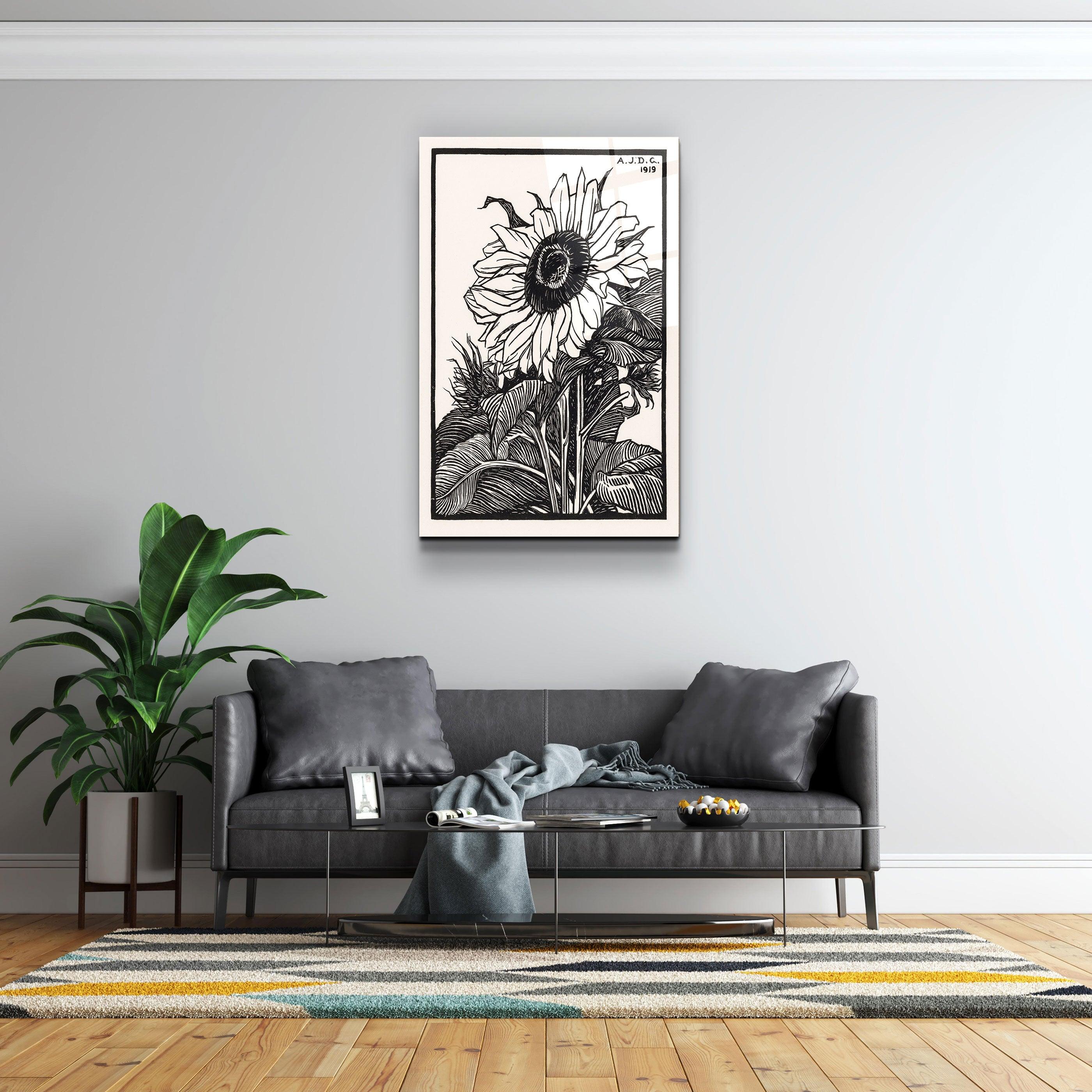 ・"Sunflower 1919 by Julie de Graag"・Gallery Print Collection Glass Wall Art