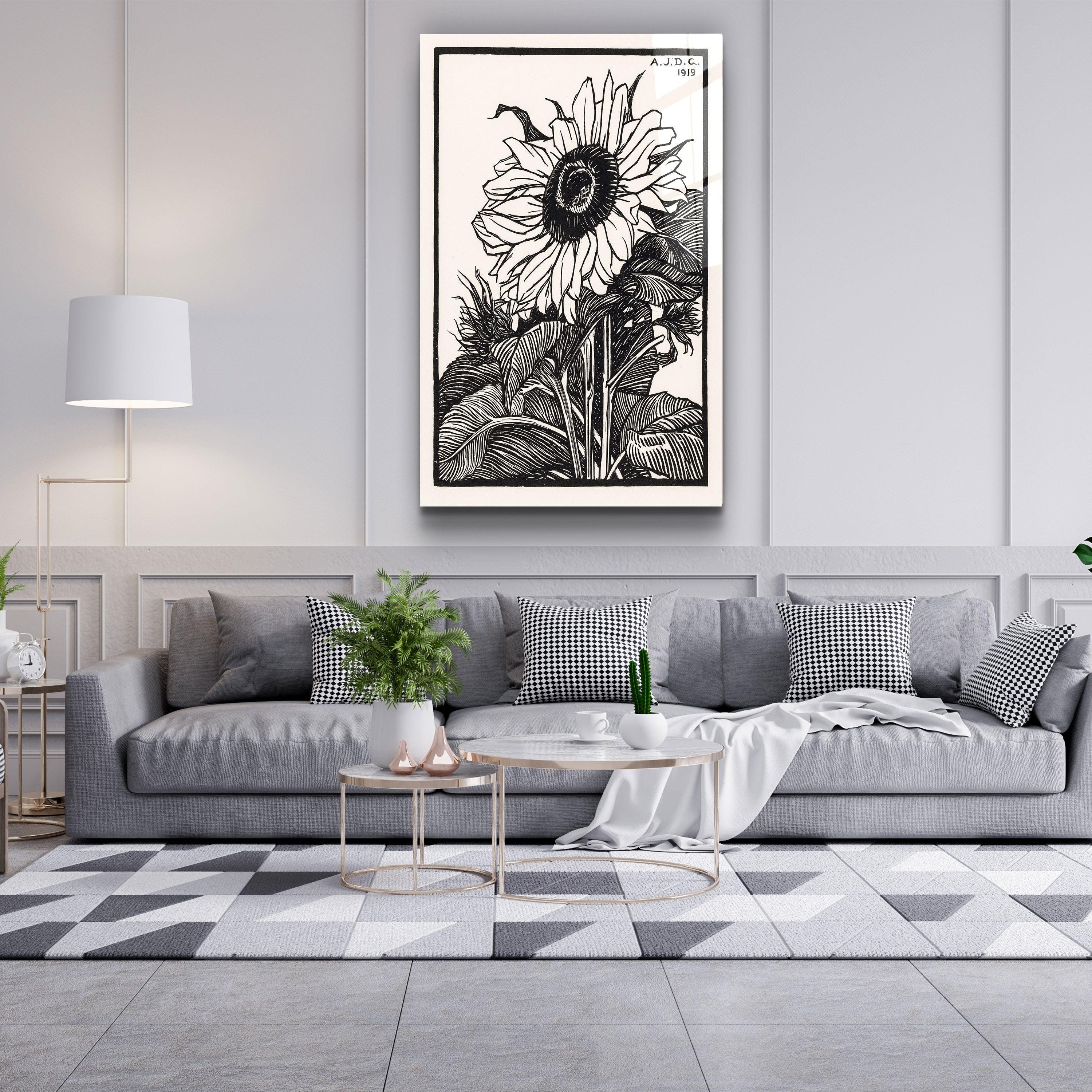 ・"Sunflower 1919 by Julie de Graag"・Gallery Print Collection Glass Wall Art