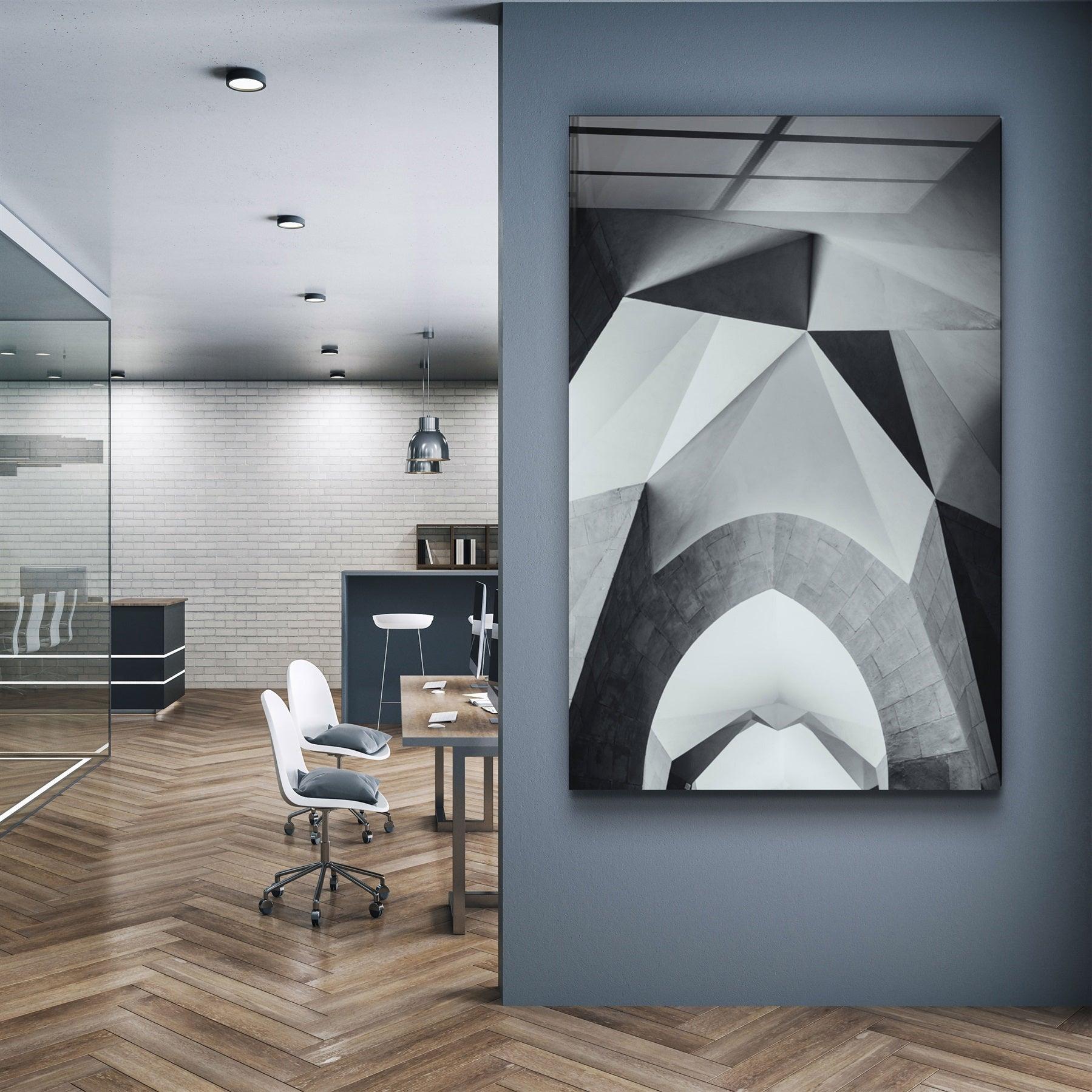 ・"Geometric Shapes"・Glass Wall Art