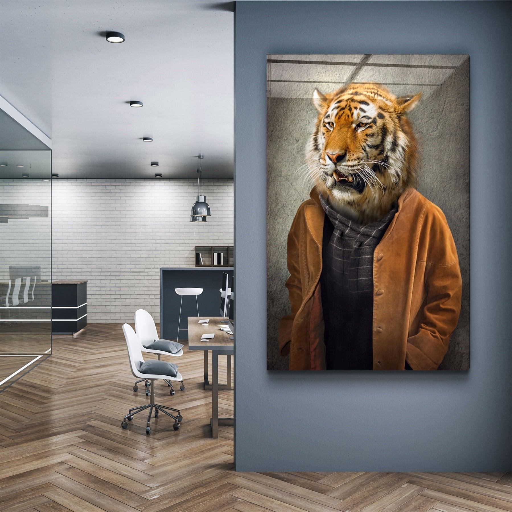・"Tiger Head"・Glass Wall Art