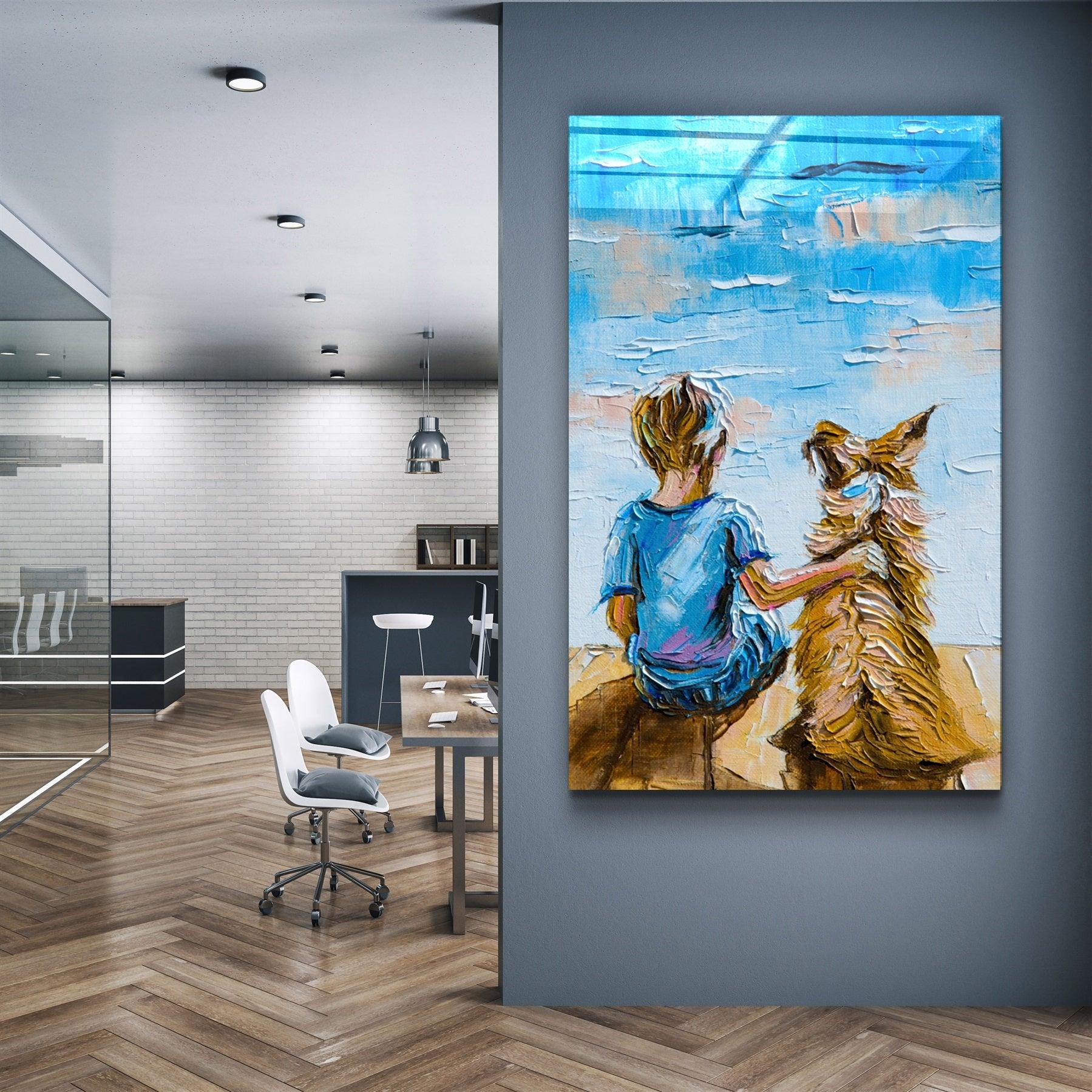 ・"Best Friends"・Glass Wall Art