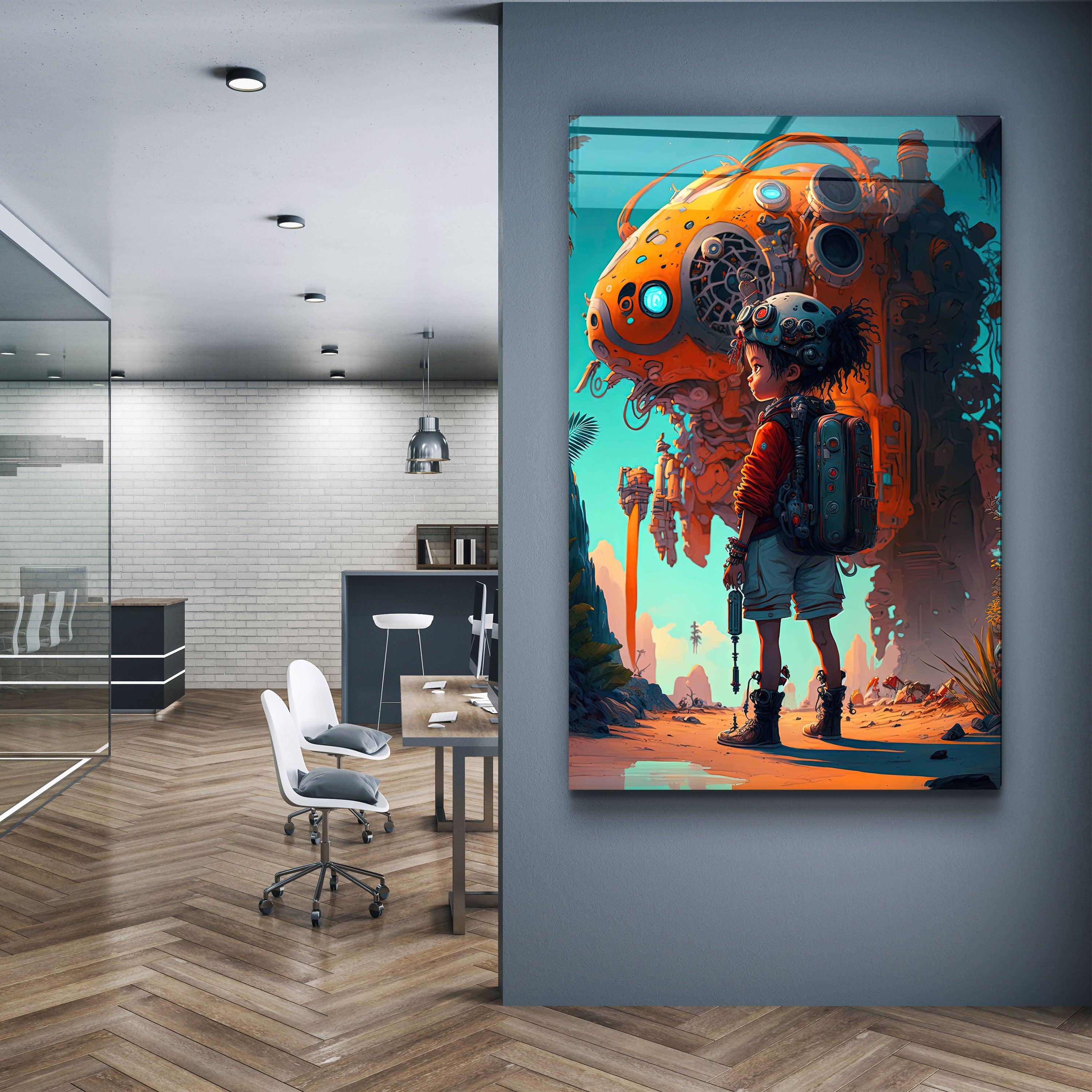 ・"Space School"・Secret World Collection Glass Wall Art