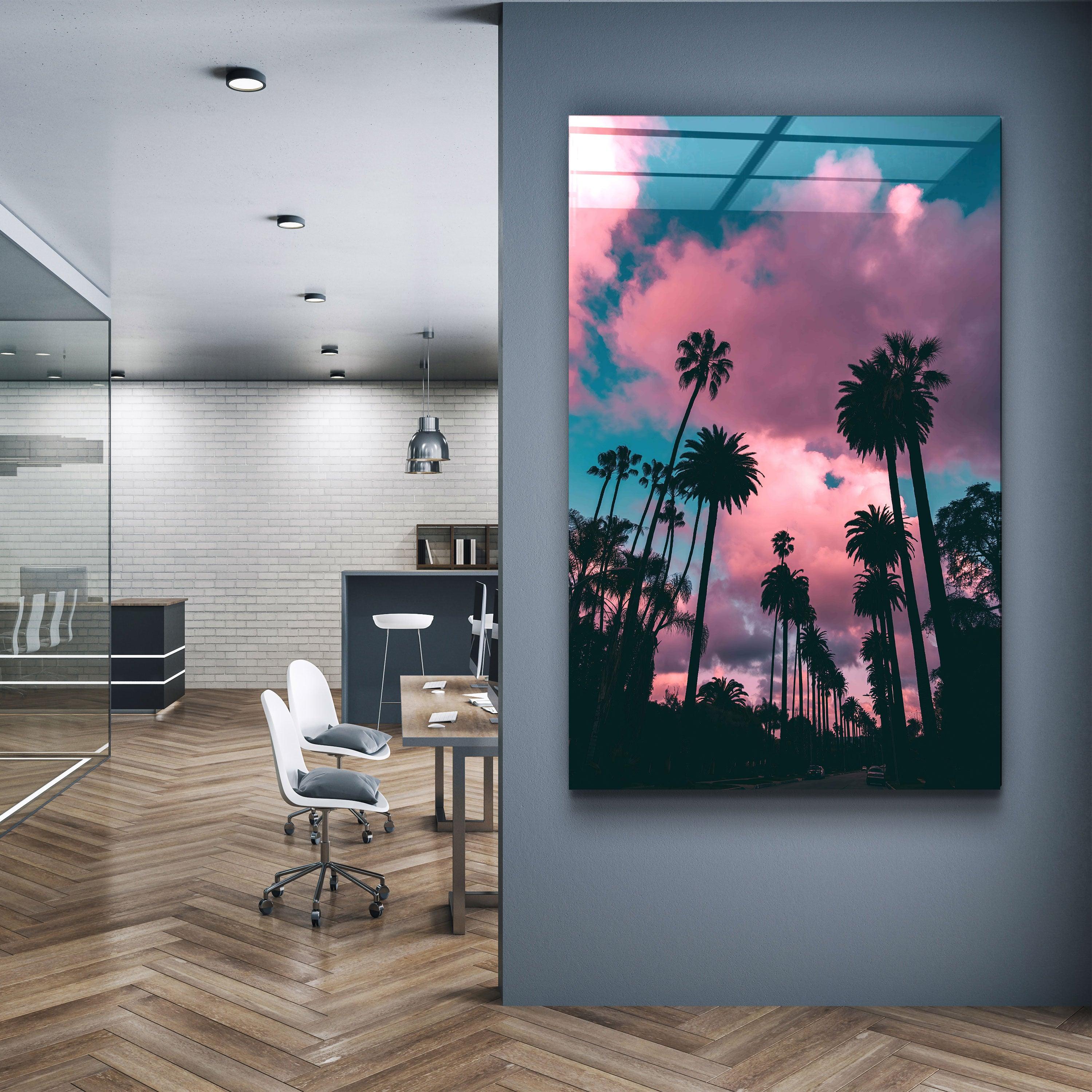 ・"Pink Sky"・Designer's Collection Glass Wall Art