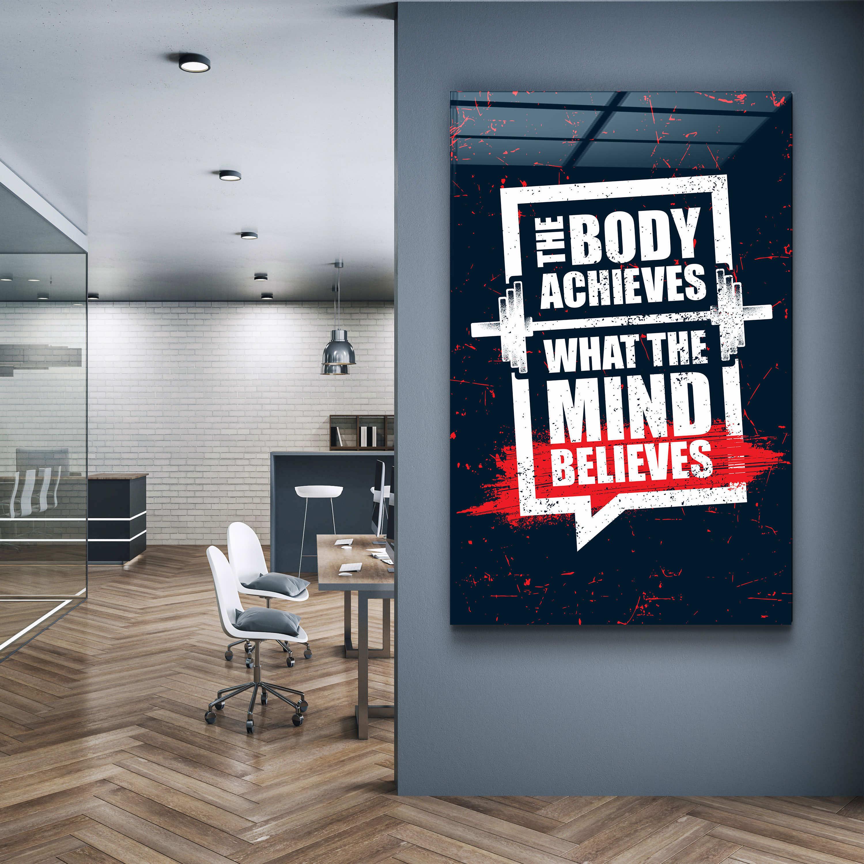 ・"Body and Mind"・Motivational Glass Wall Art