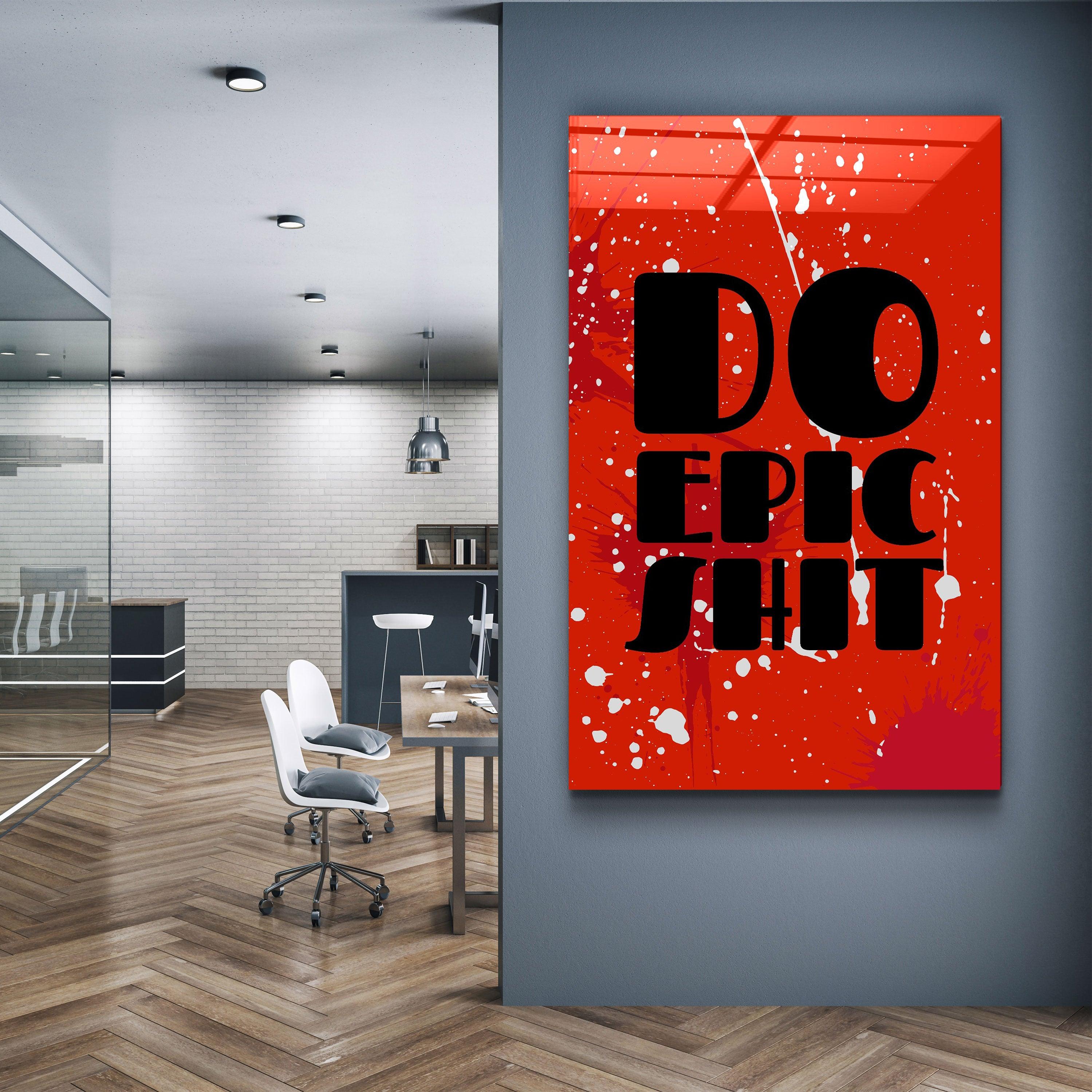 ・"Do Epic X Red"・Designers Collection Glass Wall Art