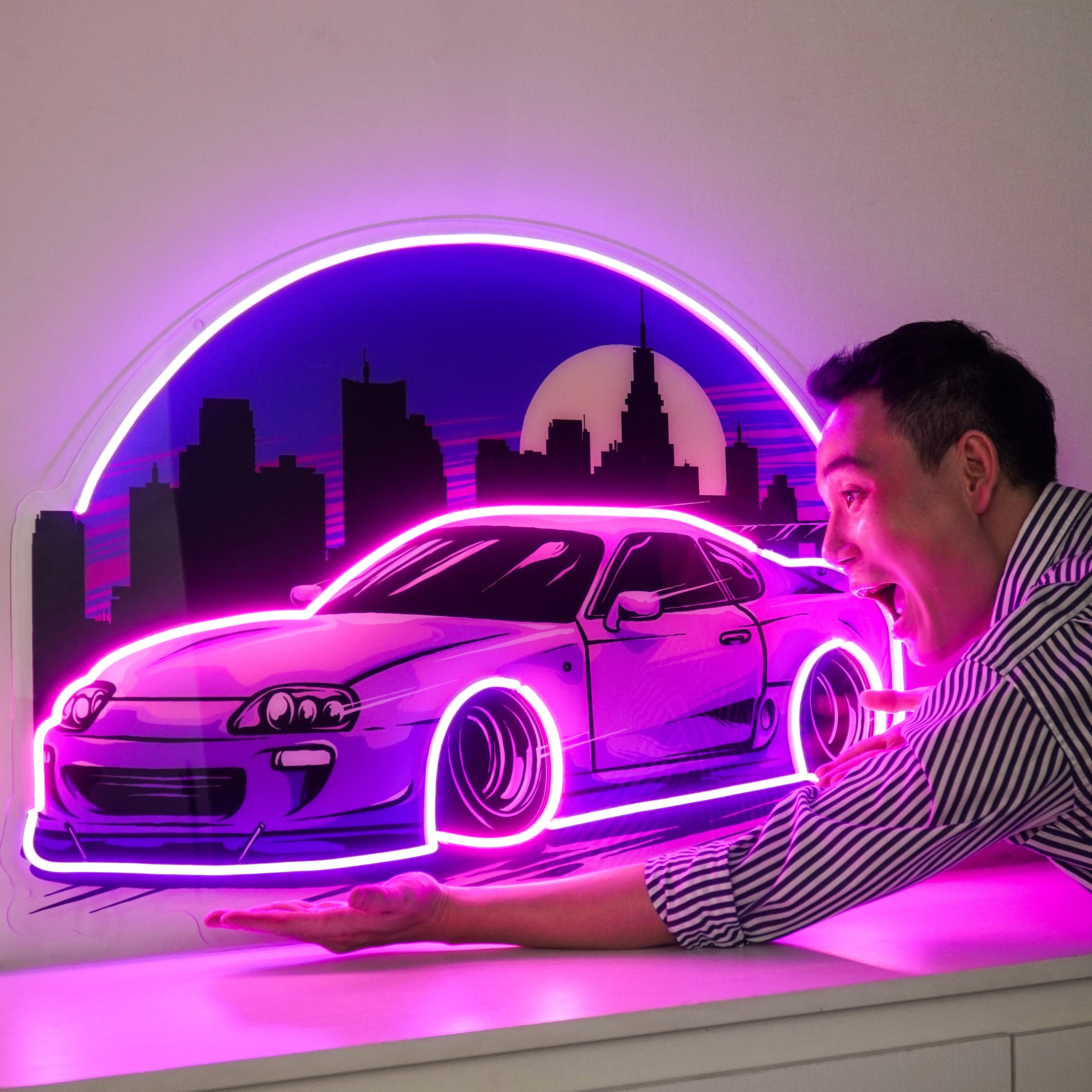 Sportcar Supra Mk4 Midnight LED Neon Sign Light Pop Art
