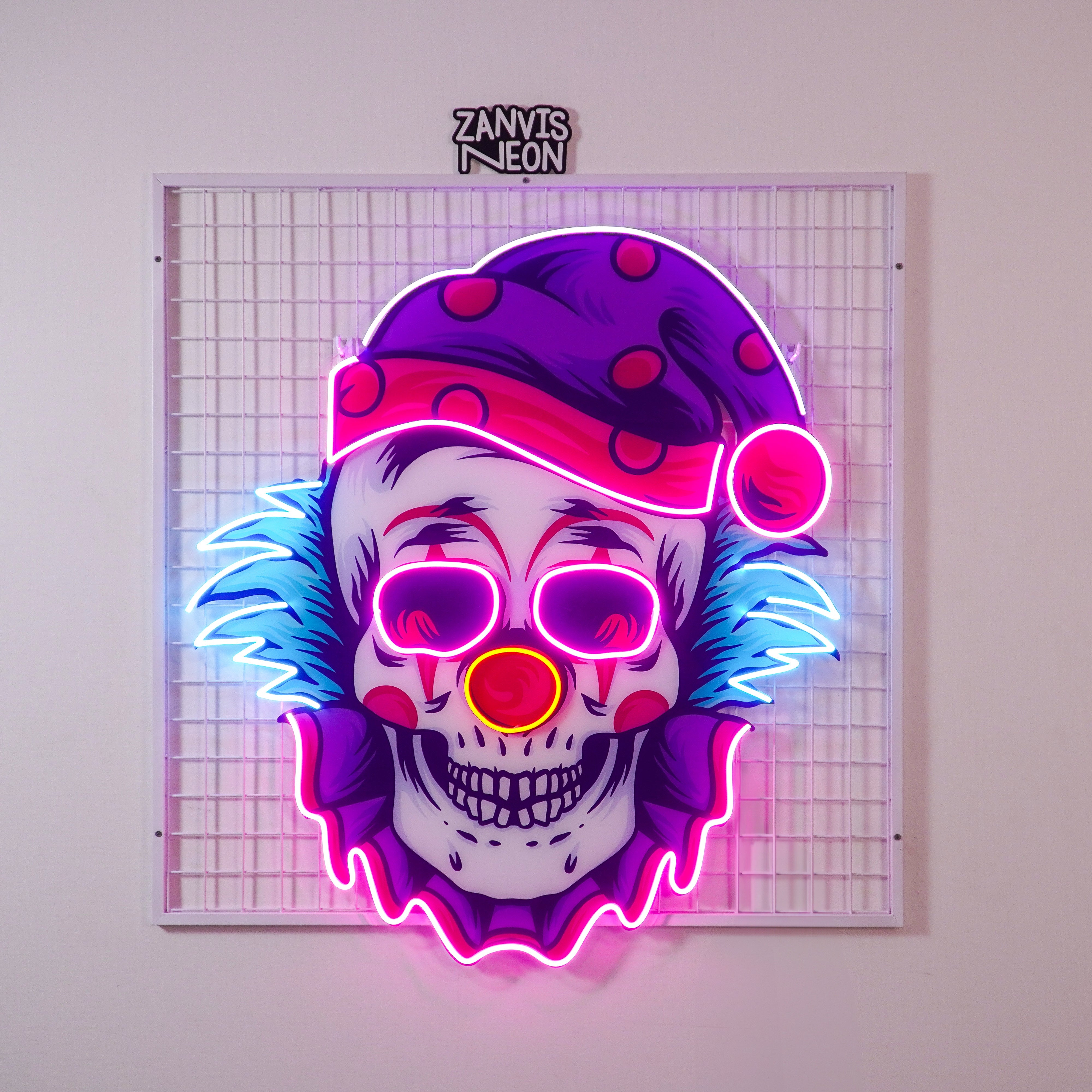 Clown Skull LED Neon Sign Light Pop Art
