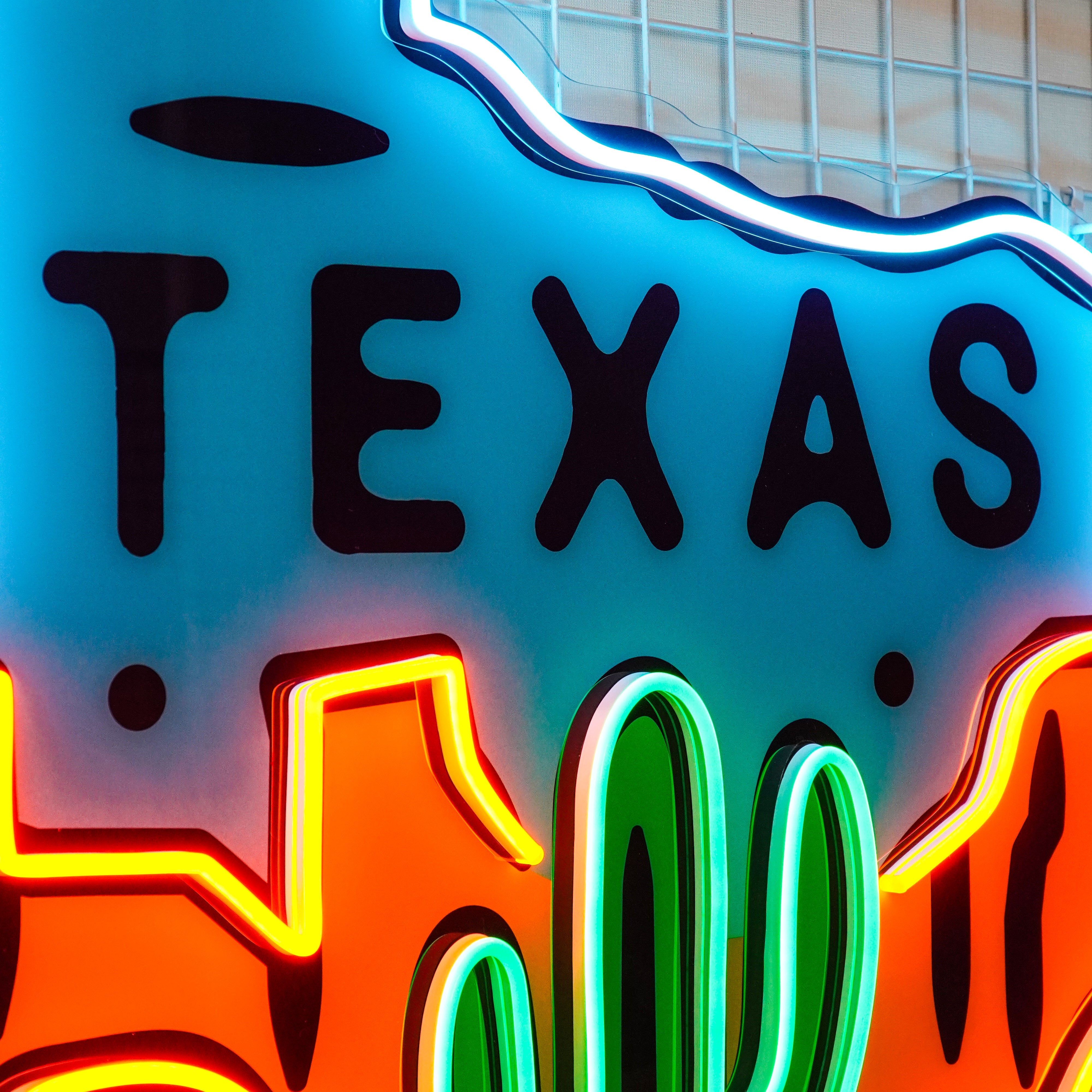 Texas Map LED Neon Sign Light Pop Art