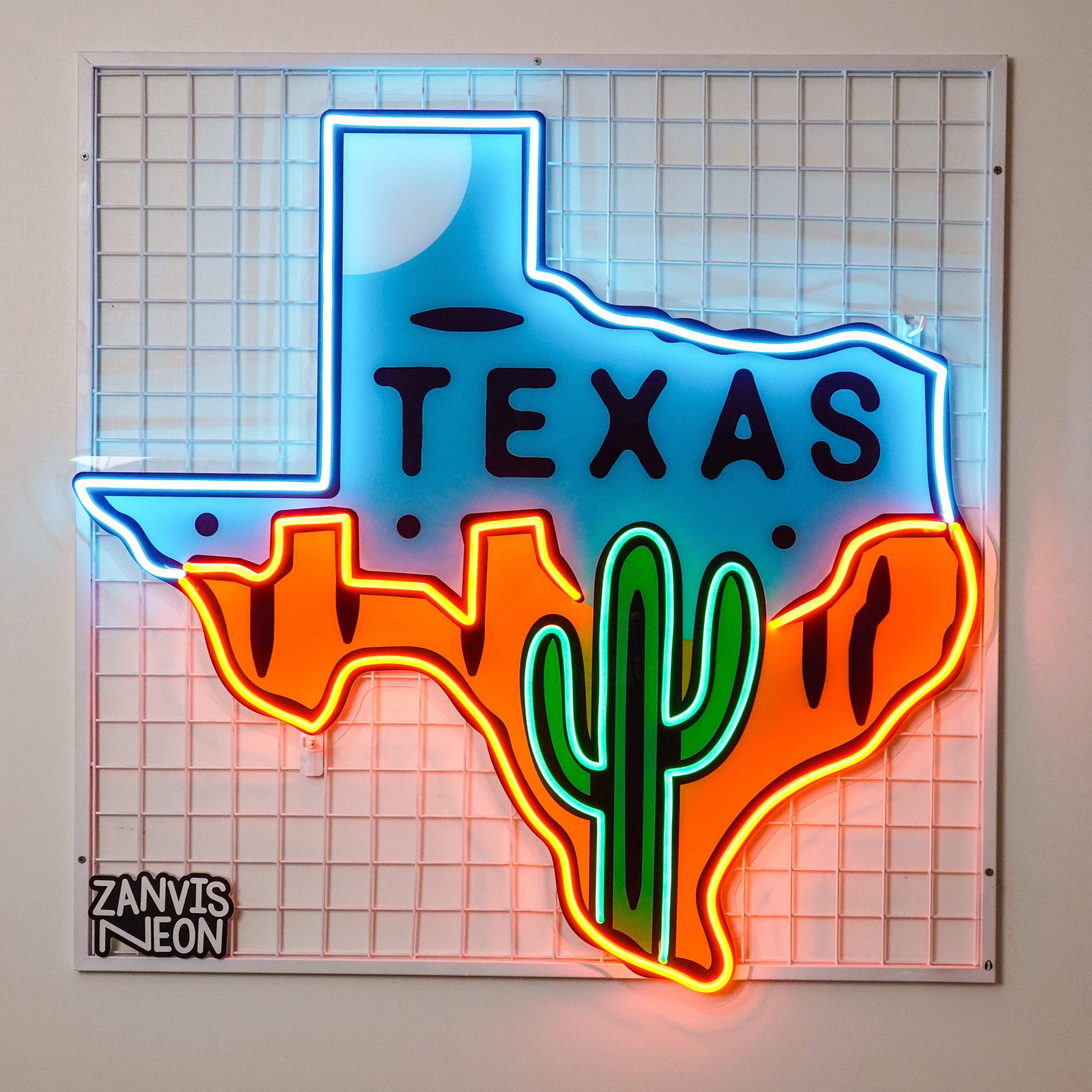 Texas Map LED Neon Sign Light Pop Art