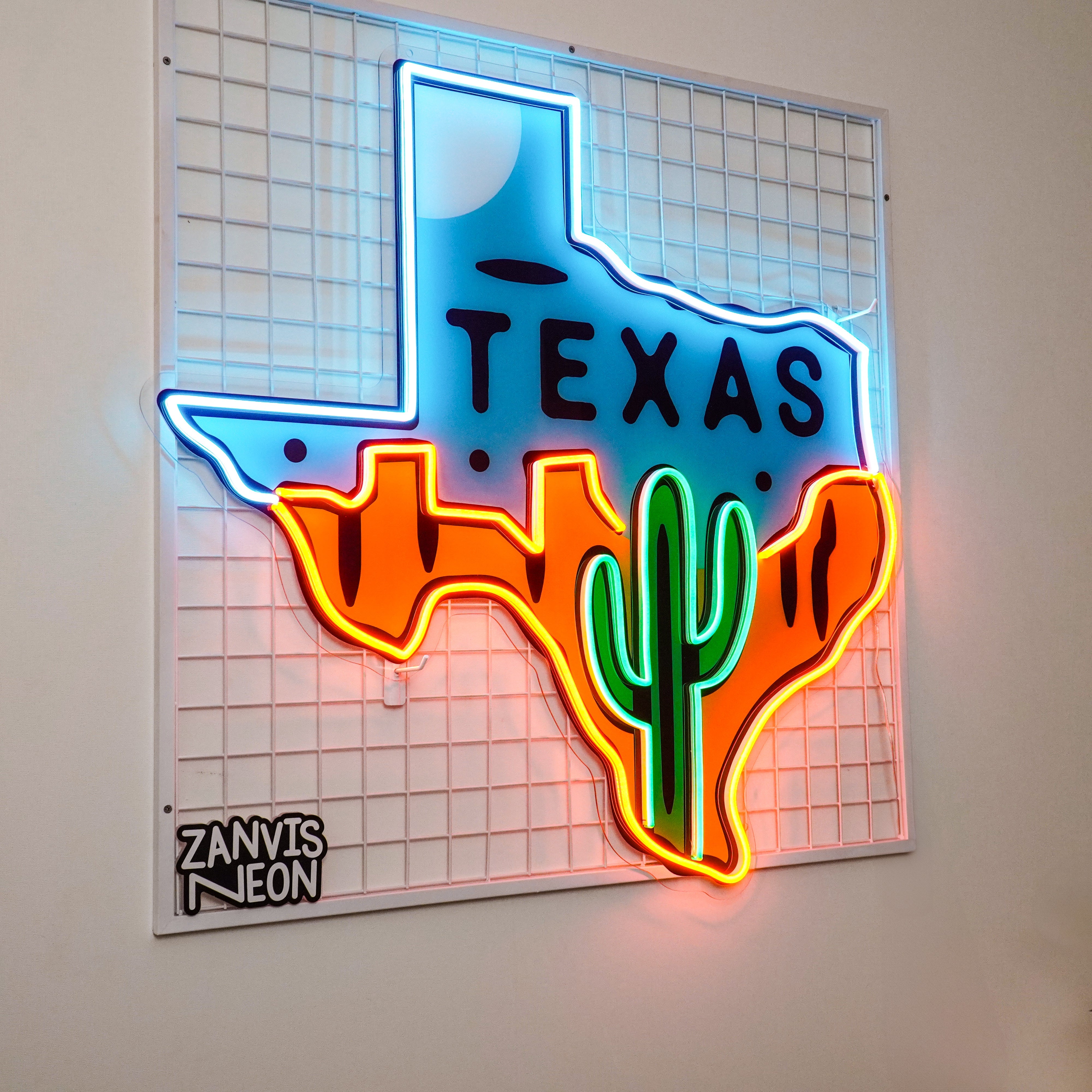 Texas Map LED Neon Sign Light Pop Art
