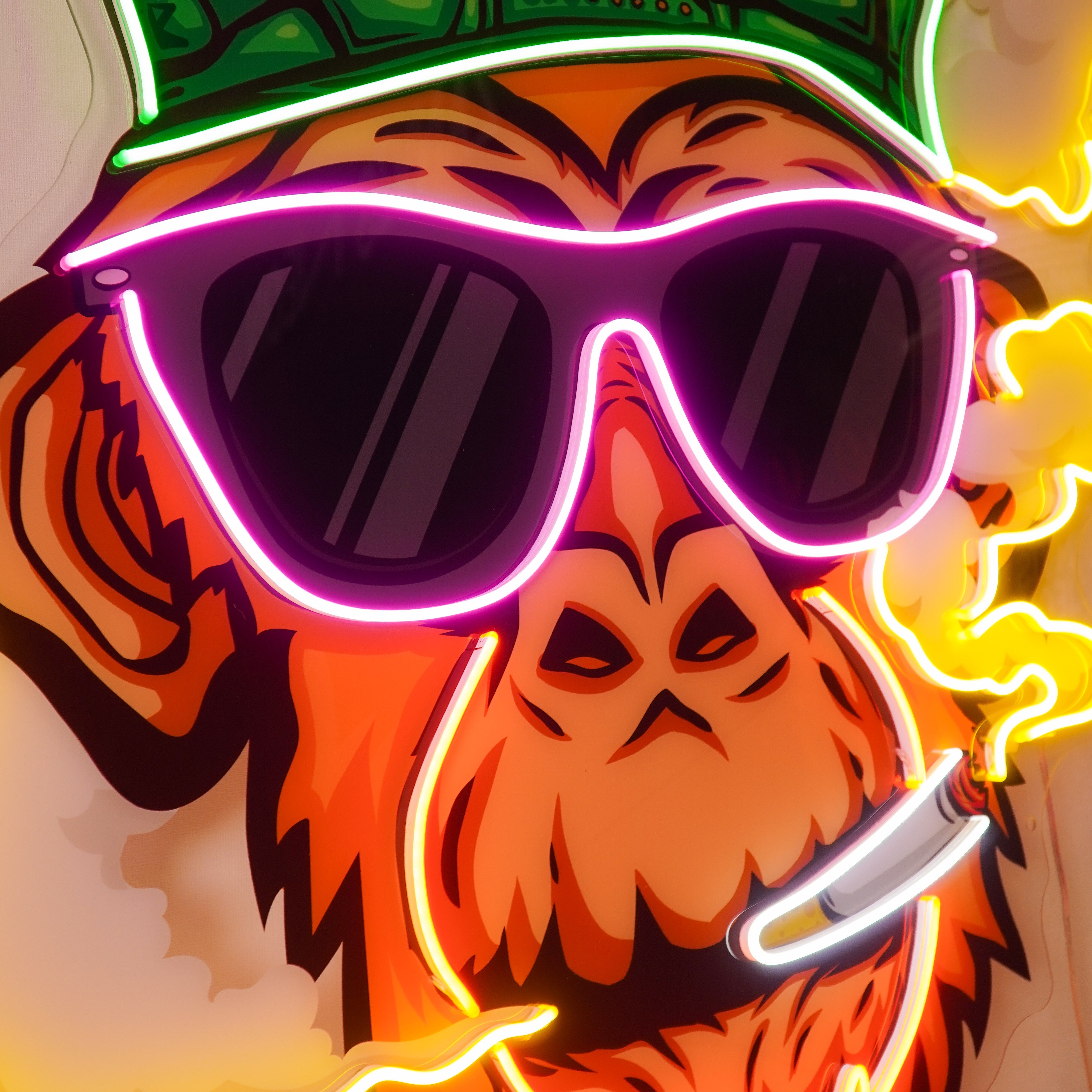 Monkey Smoking Cigar LED Neon Sign Light Pop Art