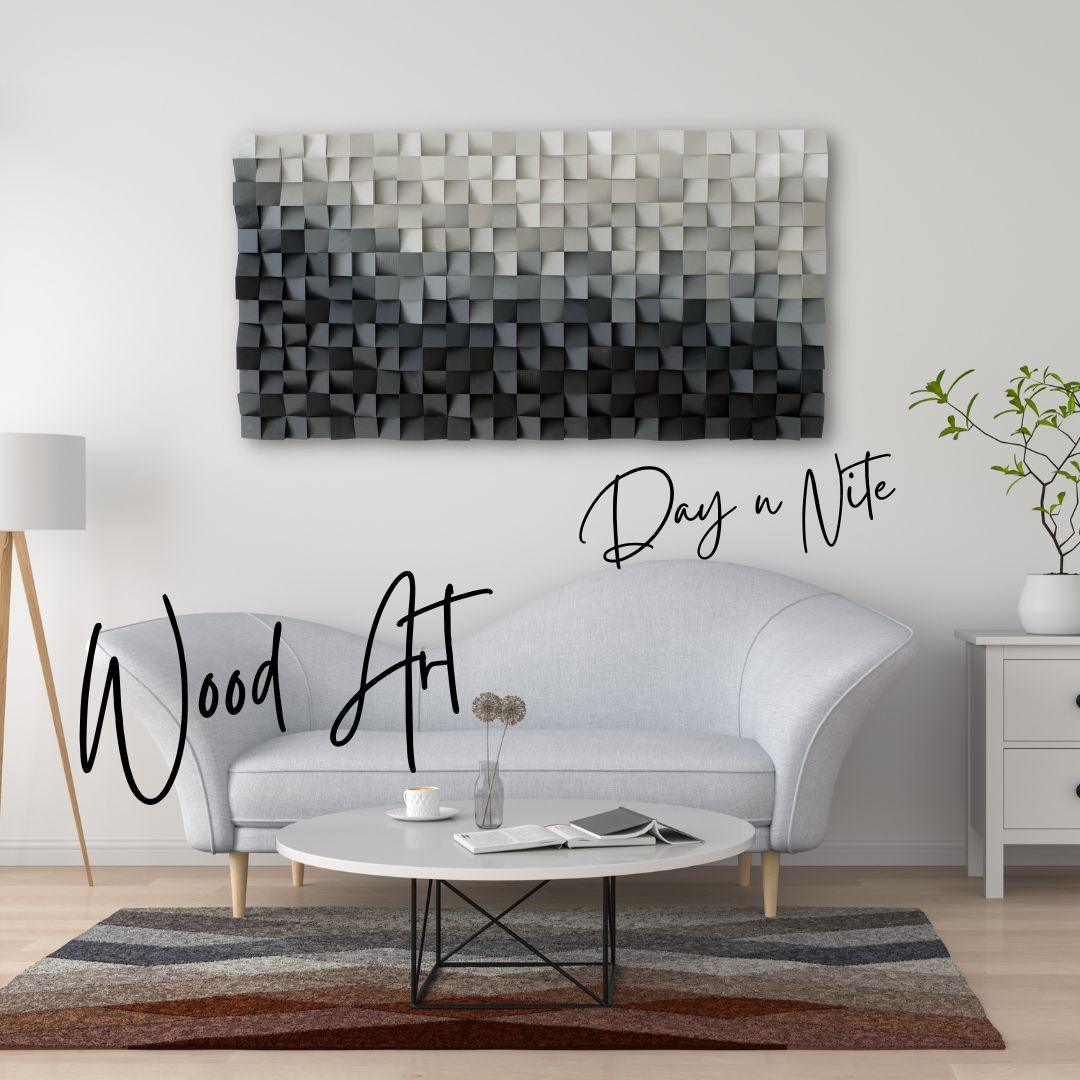 ・"Day n Nite"・Premium Wood Handmade Wall Sculpture - Limited Edition