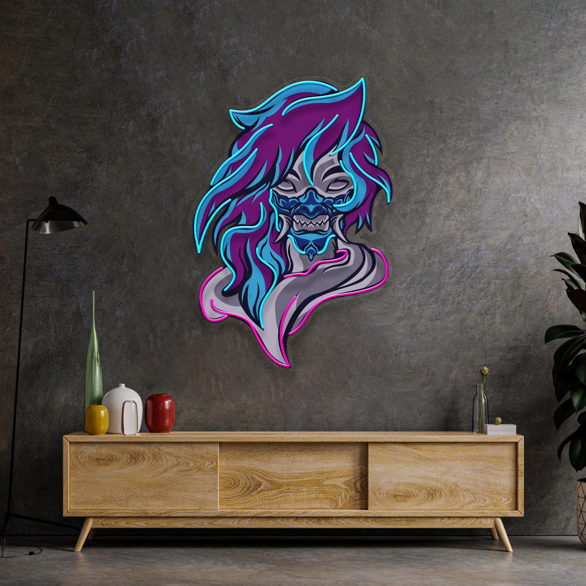 Demon Mascot LED Neon Sign Light Pop Art